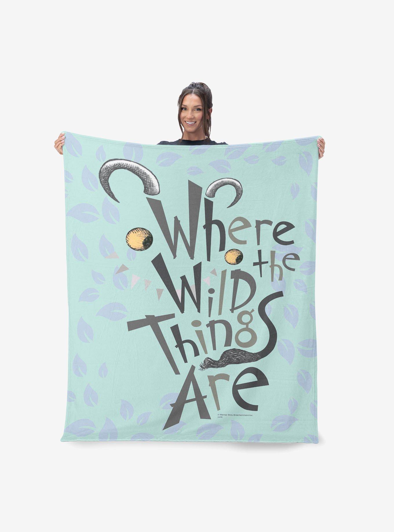 Where The Wild Things Are In The Leaves Silk Touch Sherpa Throw Blanket, , hi-res