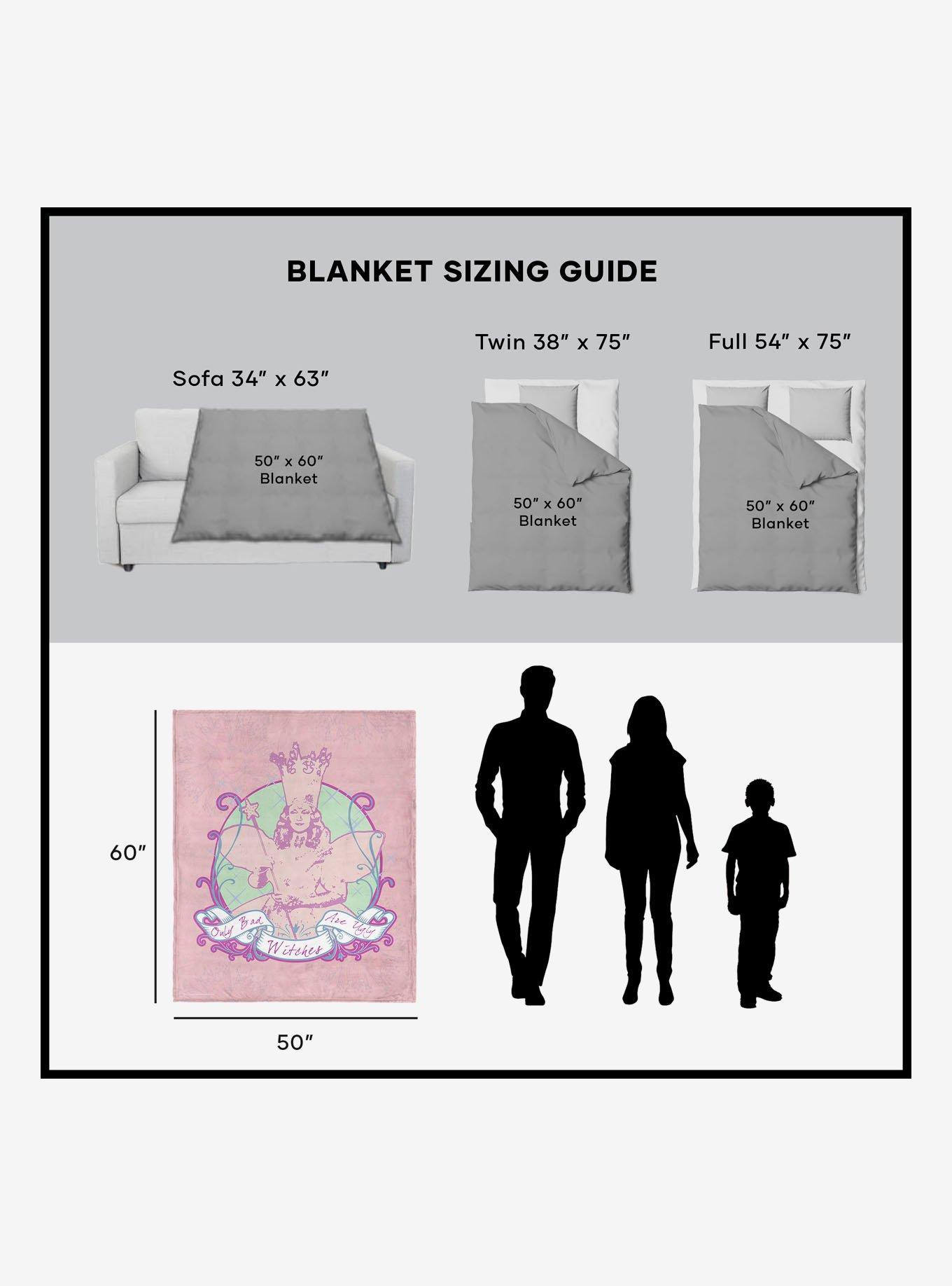 The Wizard of Oz Glinda Pattern Silk Touch Sherpa Throw Blanket, , alternate