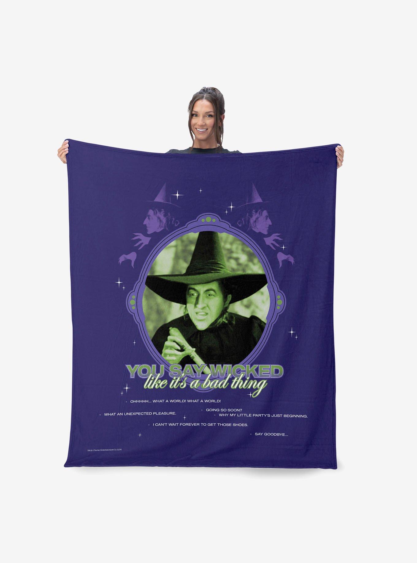 The Wizard of Oz Wicked Bad Silk Touch Sherpa Throw Blanket, , hi-res