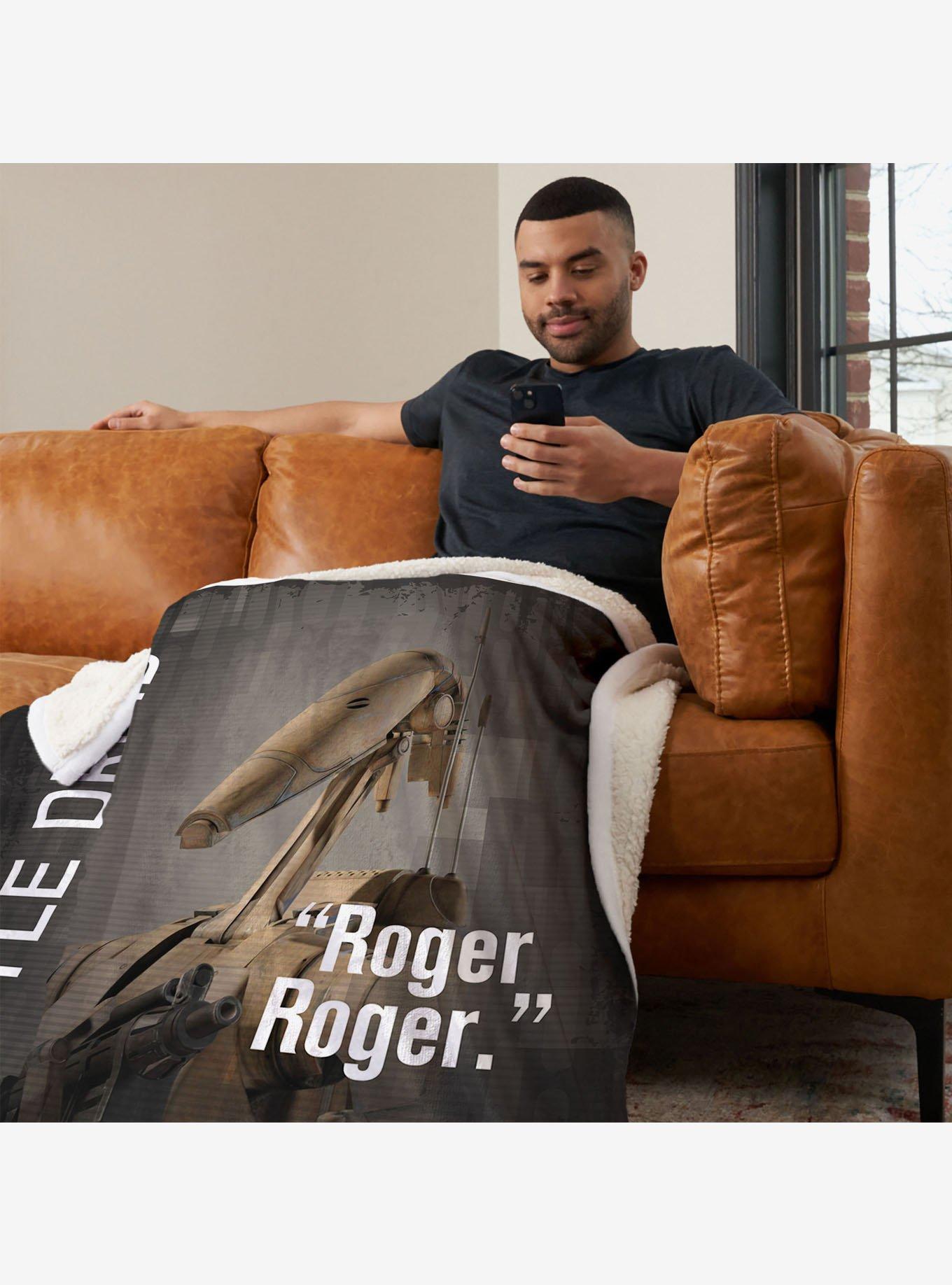 Star Wars Classic Quotes Battle Droid Silk Touch Sherpa Throw Blanket, , alternate