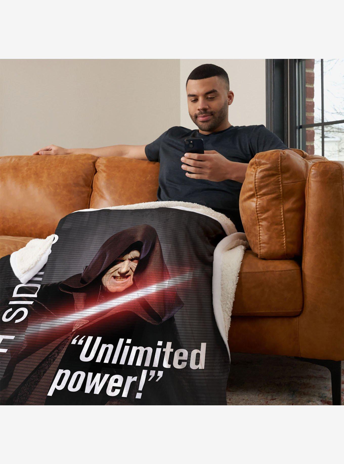 Star Wars Classic Quotes Darth Sidious Silk Touch Sherpa Throw Blanket, , alternate