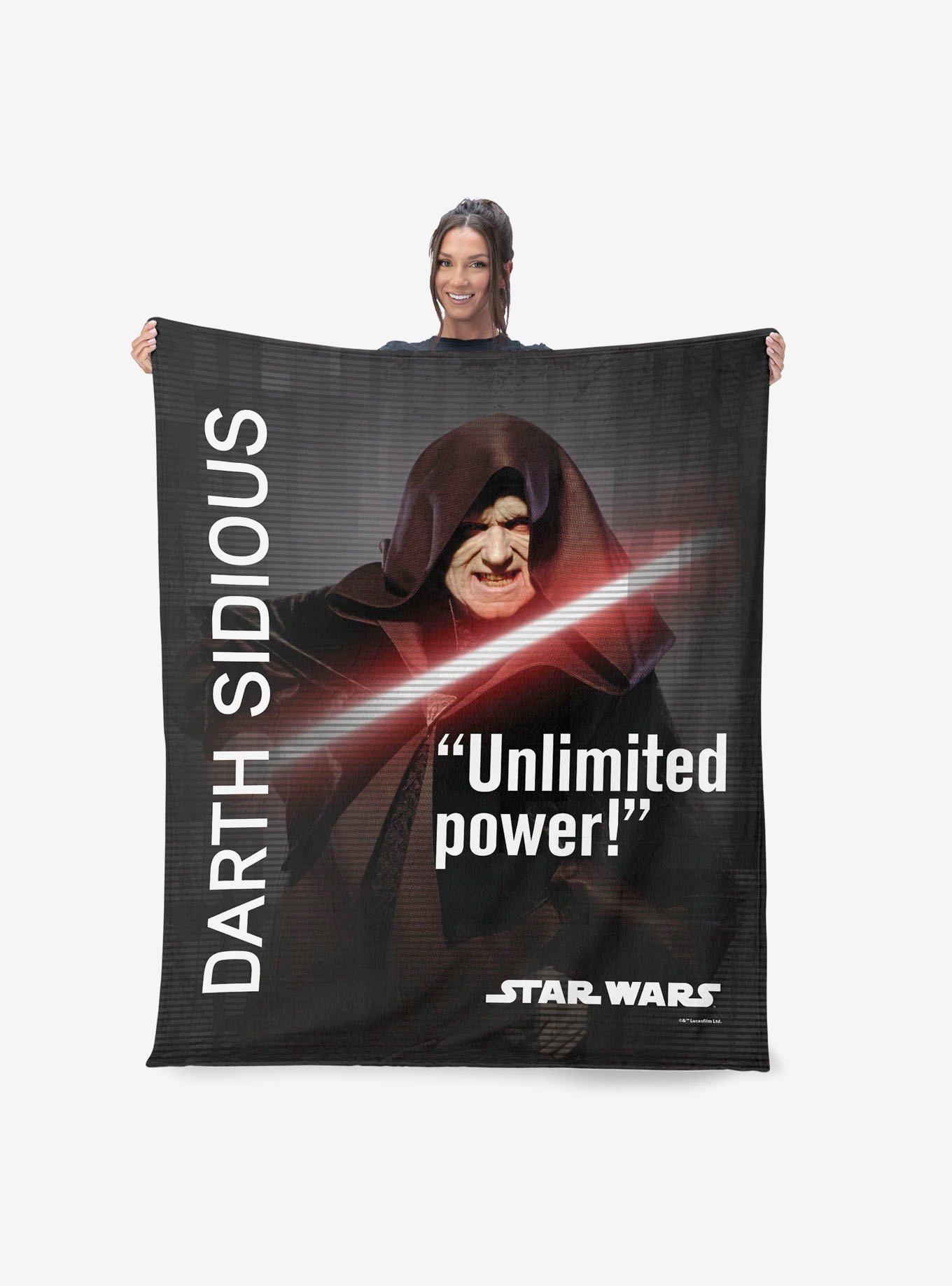 Star Wars Classic Quotes Darth Sidious Silk Touch Sherpa Throw Blanket, , alternate