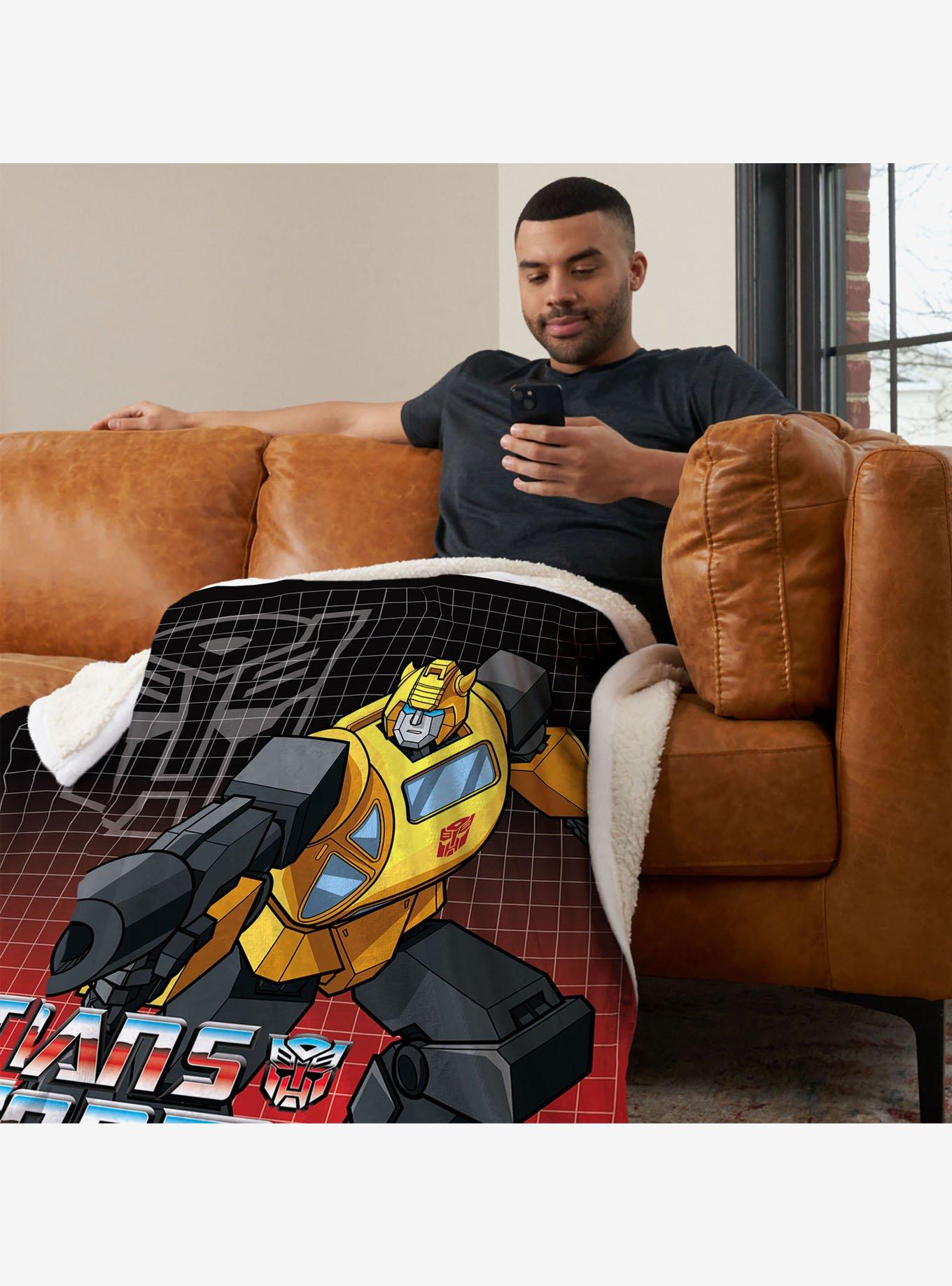 Transformers G1 Optimus Prime and Megatron Silk Touch Sherpa Throw Blanket, , hi-res