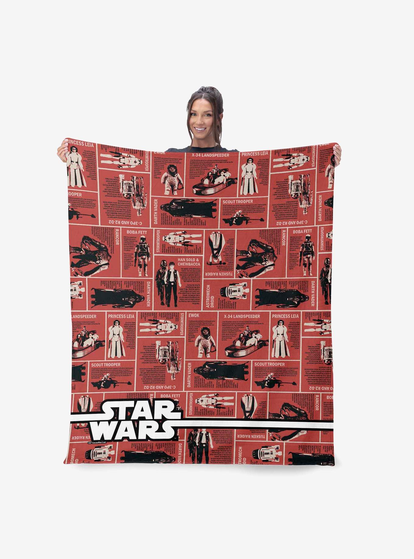 Star Wars Classic Repeats and Patterns Action Figures Silk Touch Sherpa Throw Blanket, , alternate