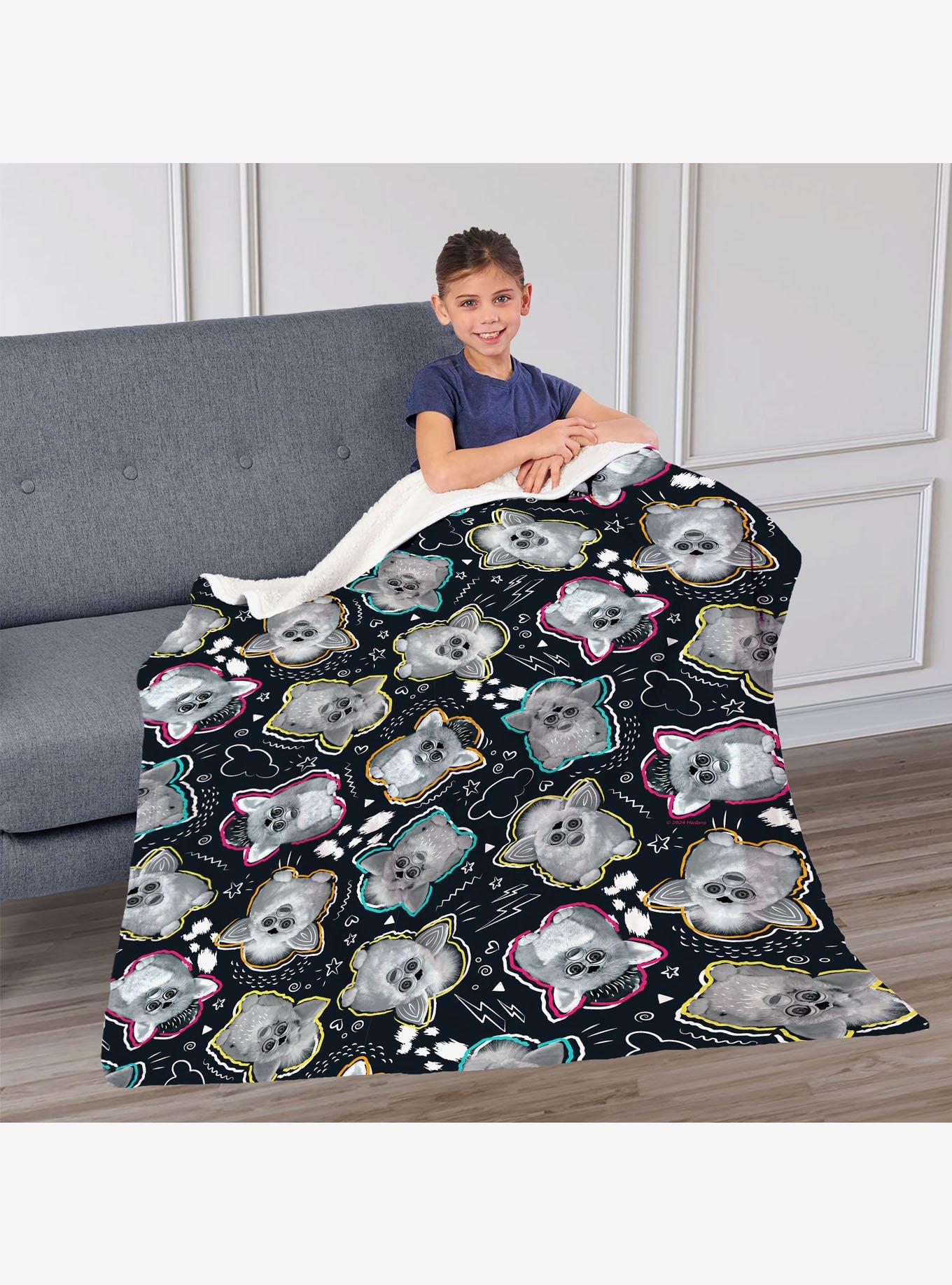 Furby Retro Furby Pattern Silk Touch Throw Blanket, , hi-res