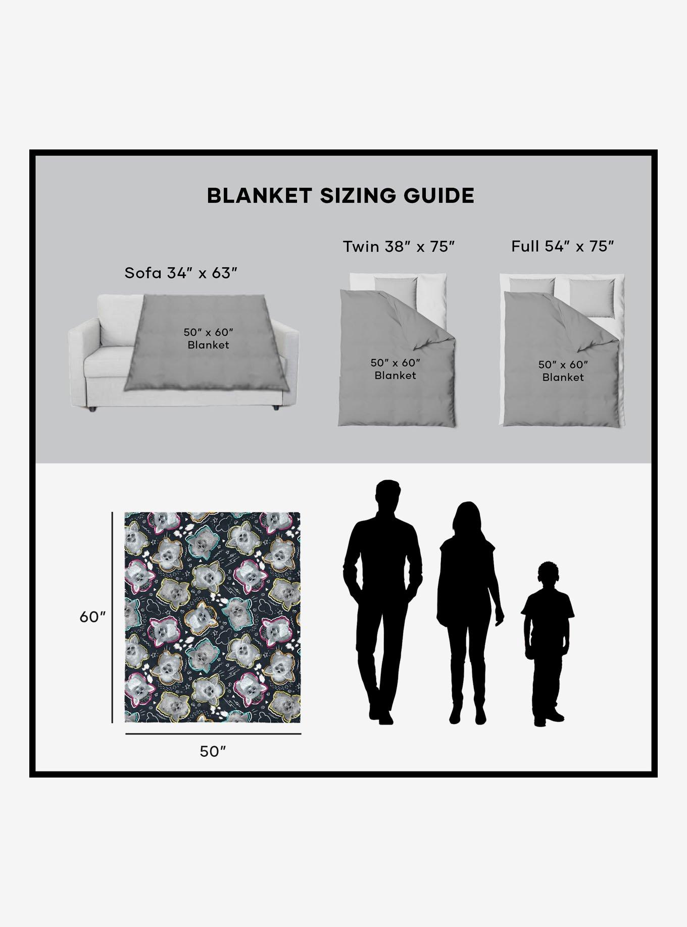 Furby Retro Furby Pattern Silk Touch Throw Blanket, , alternate