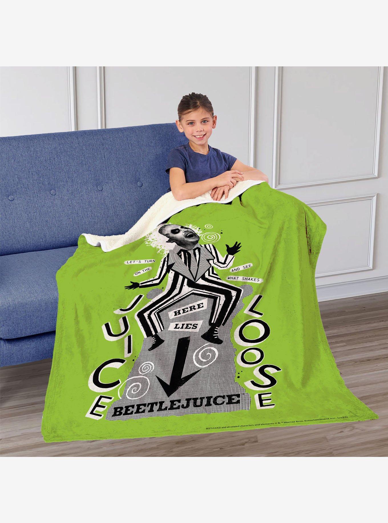 Beetlejuice Juice Is Loose Silk Touch Sherpa Throw Blanket, , hi-res