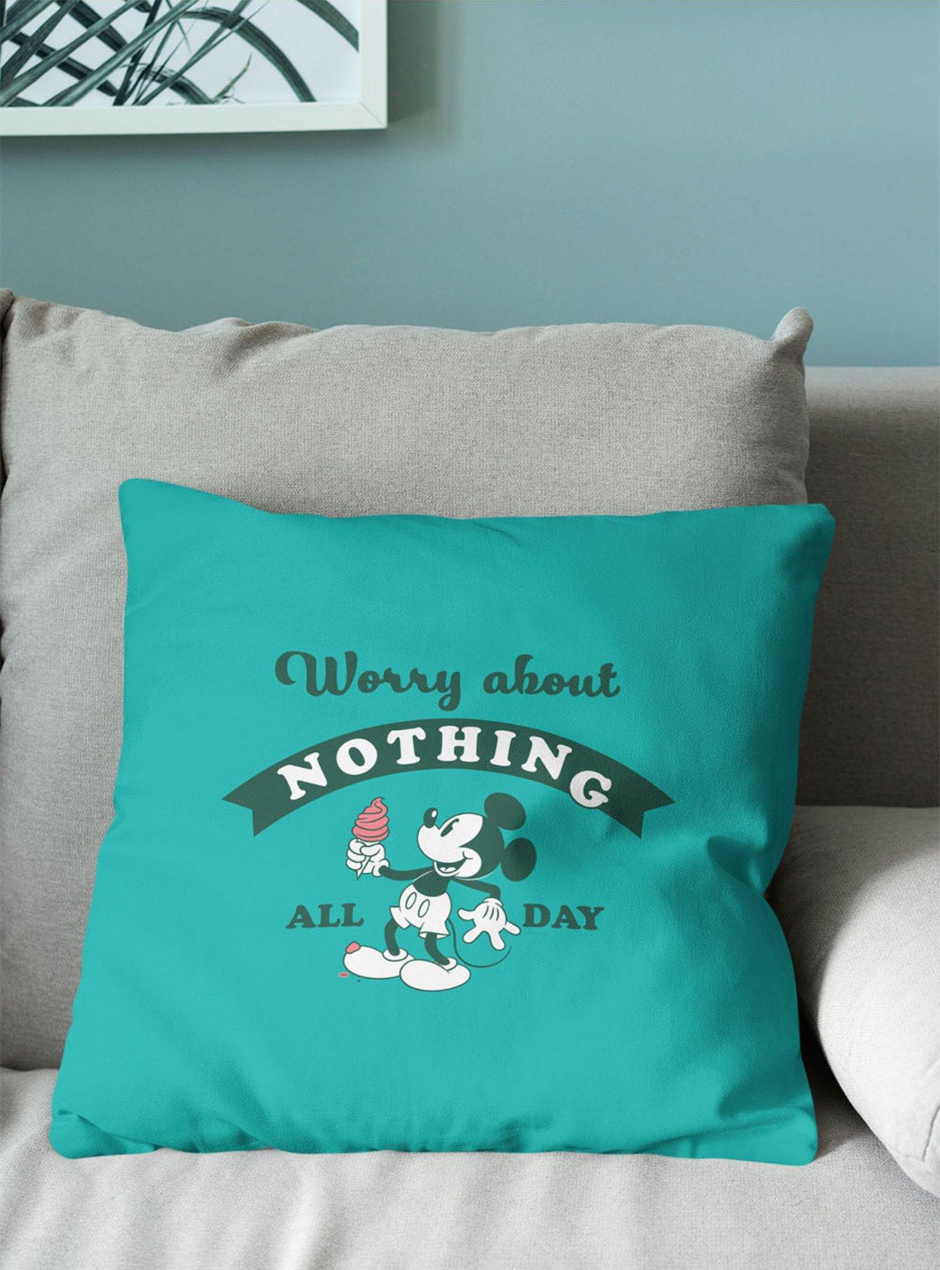 Disney Mickey Mouse Worry About Nothing Throw Pillow, , alternate