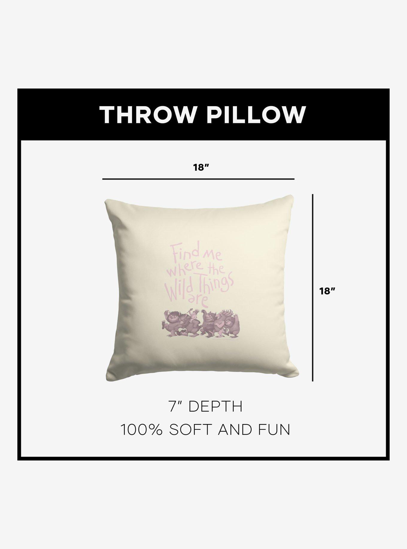 Where The Wild Things Are Find Me Pink Throw Pillow, , alternate