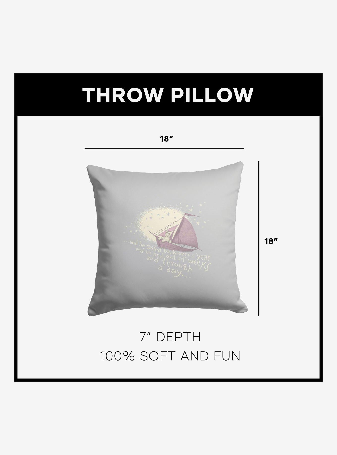 Where The Wild Things Are He Sailed Throw Pillow, , alternate