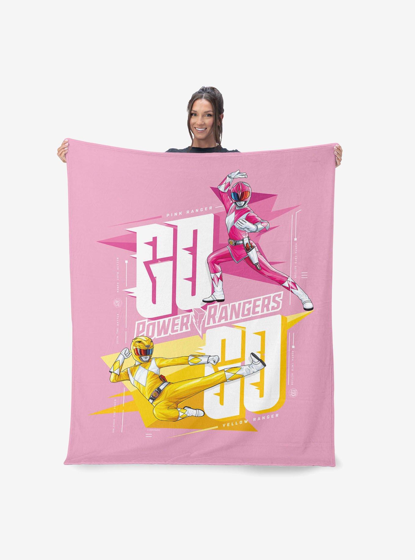 Mighty Morphin Power Rangers Pink and Yellow 50x60" Silk Touch Throw Blanket, , hi-res