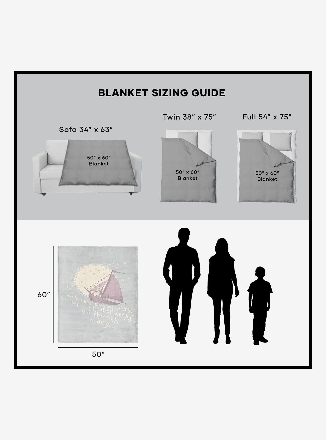 Where The Wild Things Are He Sailed 50x60" Silk Touch Throw Blanket, , alternate