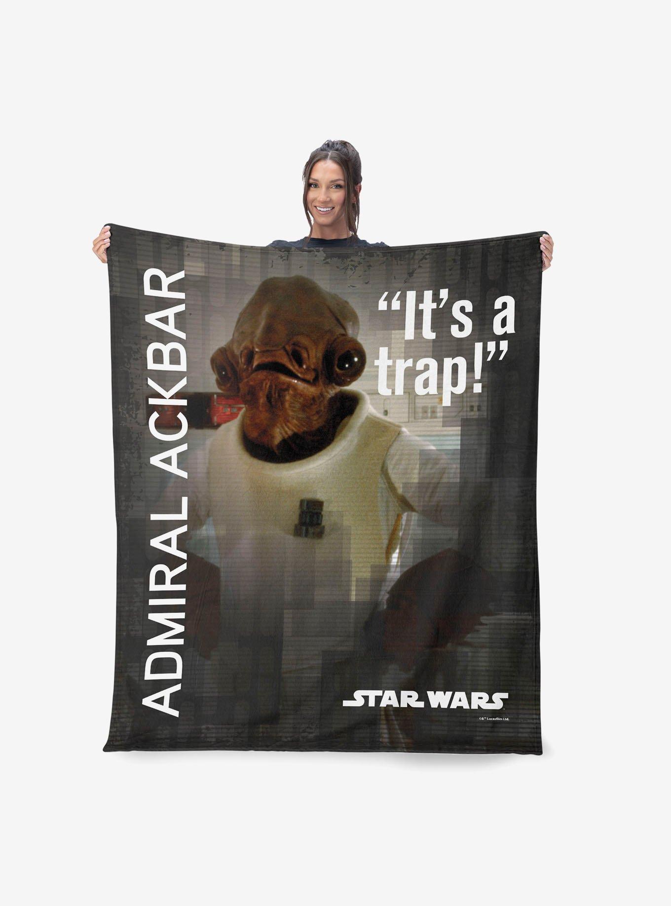 Star Wars Classic Quotes Admiral Ackbar 50x60" Silk Touch Throw Blanket, , alternate