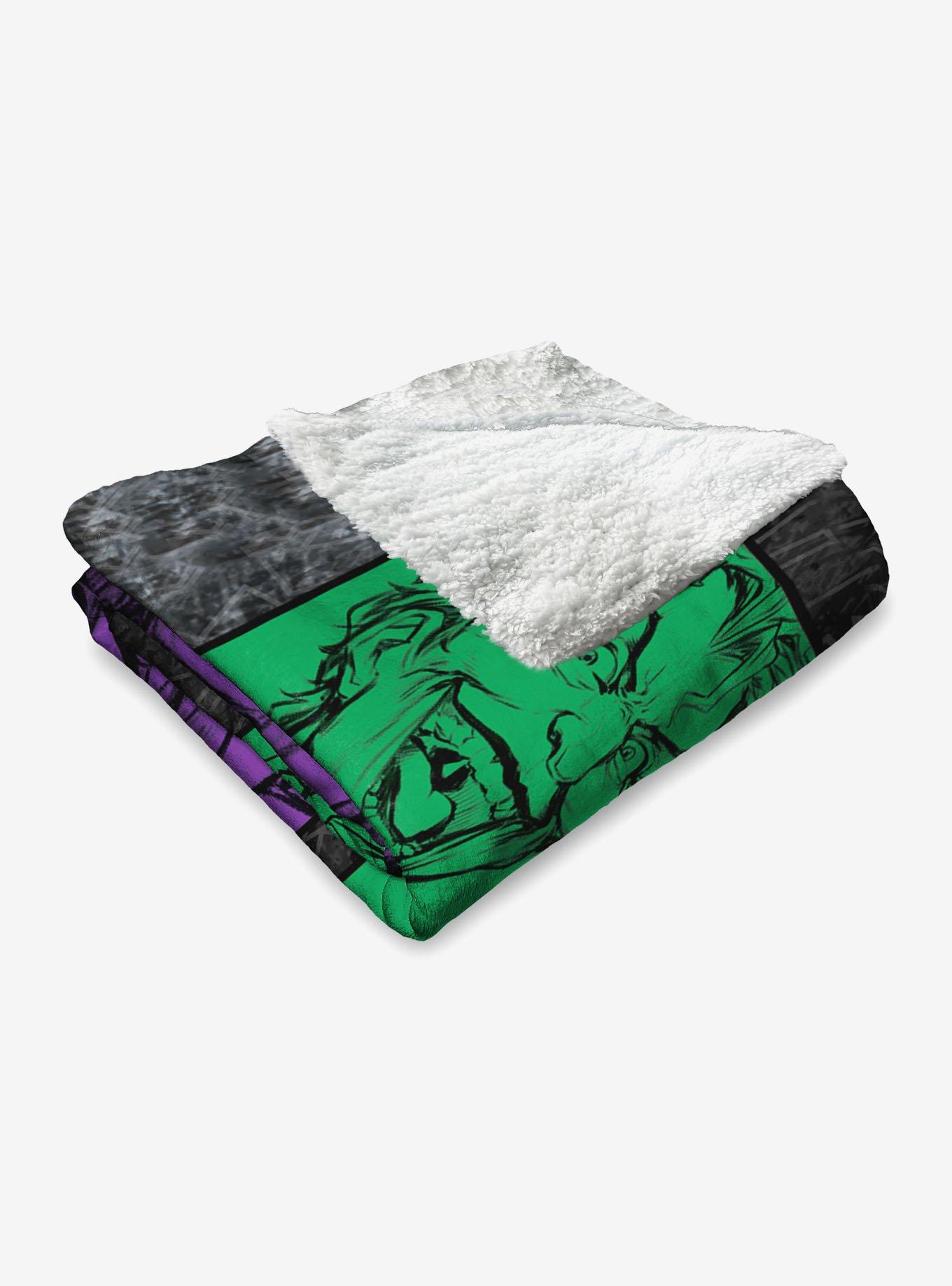 DC Comics Gotham Grin Silk Touch Sherpa Throw Blanket, , alternate