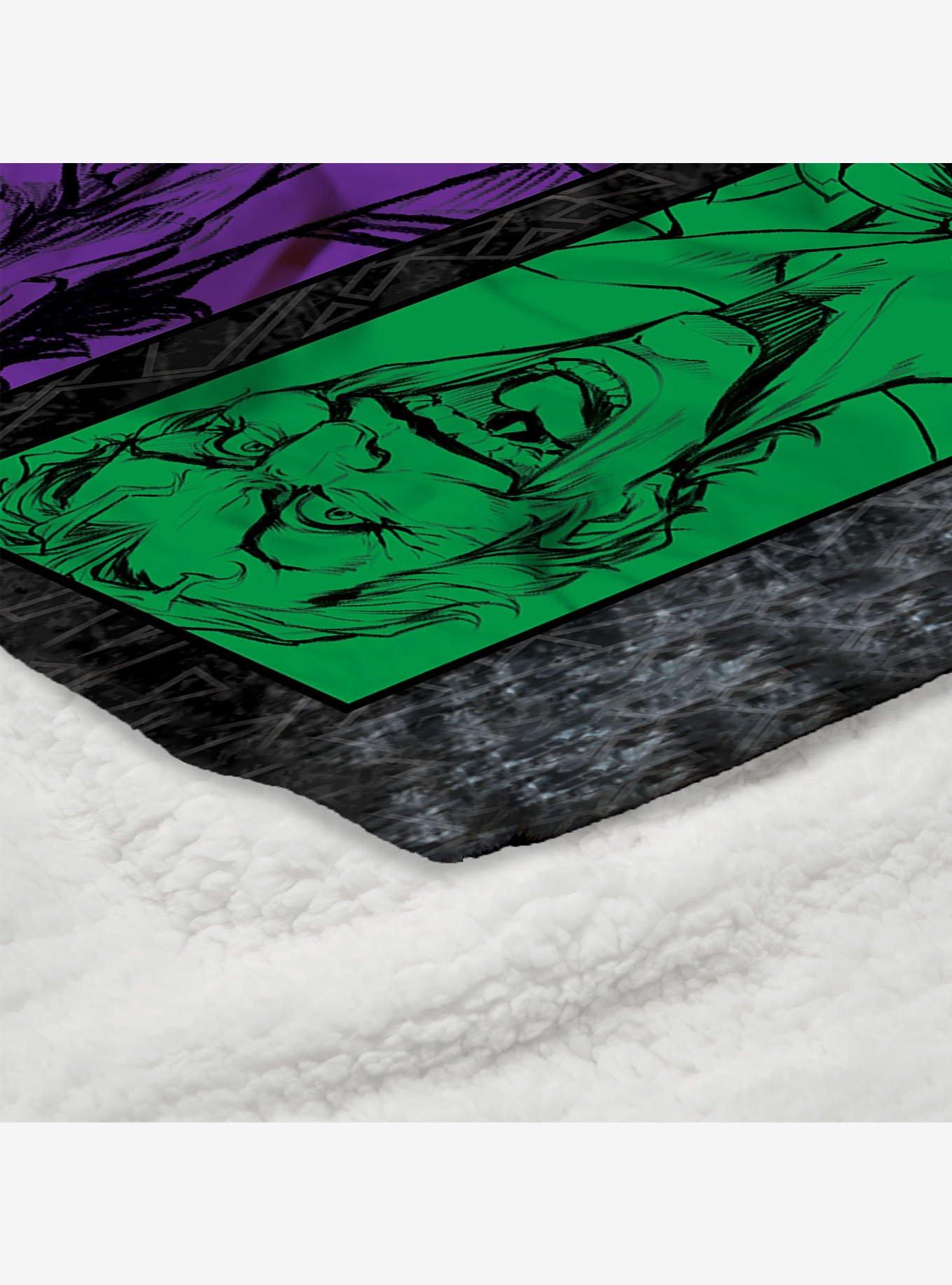 DC Comics Gotham Grin Silk Touch Sherpa Throw Blanket, , alternate