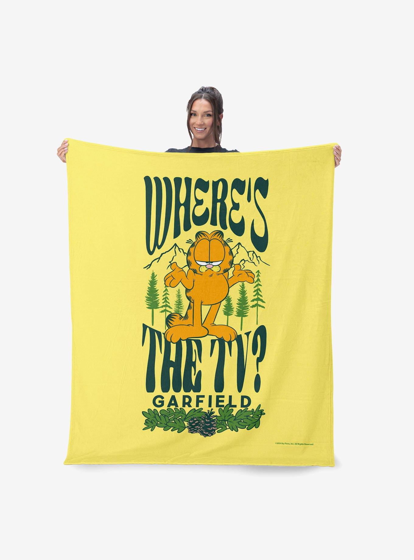 Garfield Where's The TV Silk Touch Sherpa Throw Blanket, , hi-res