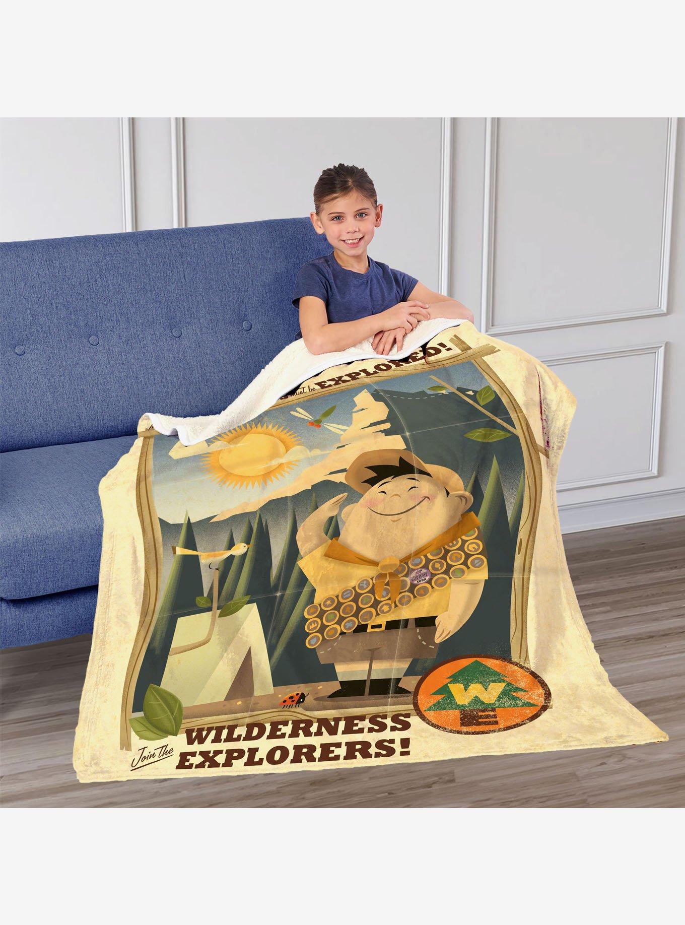 Disney Up Wilderness Explorers Silk Touch Sherpa Throw Blanket, , hi-res