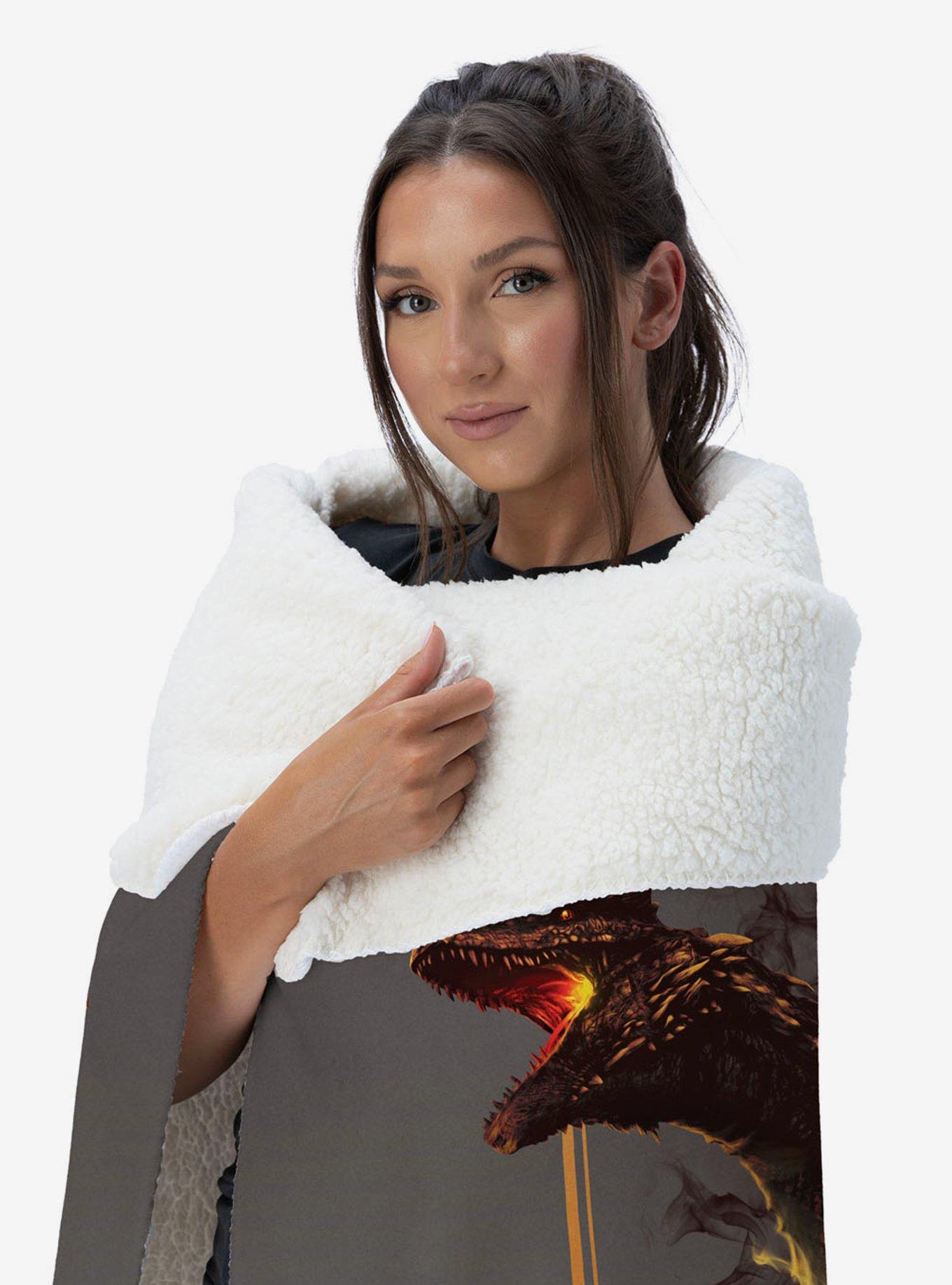 House of the Dragon Let It Reign Silk Touch Sherpa Throw Blanket, , alternate