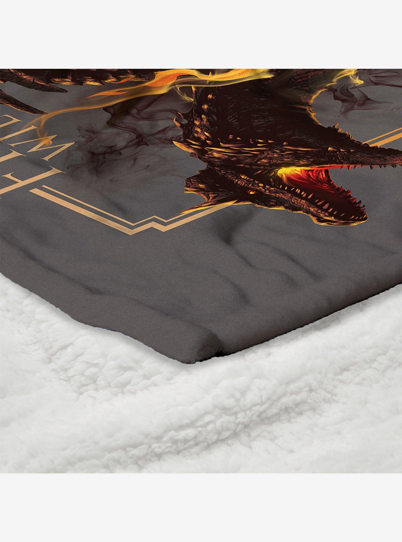 House of the Dragon Let It Reign Silk Touch Sherpa Throw Blanket, , alternate