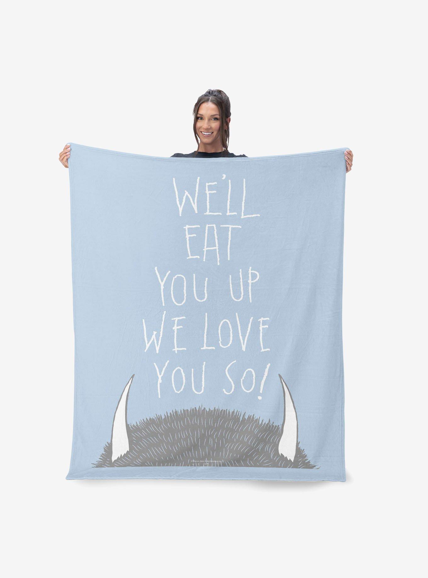 Where The Wild Things Are Love You So Silk Touch Sherpa Throw Blanket, , hi-res