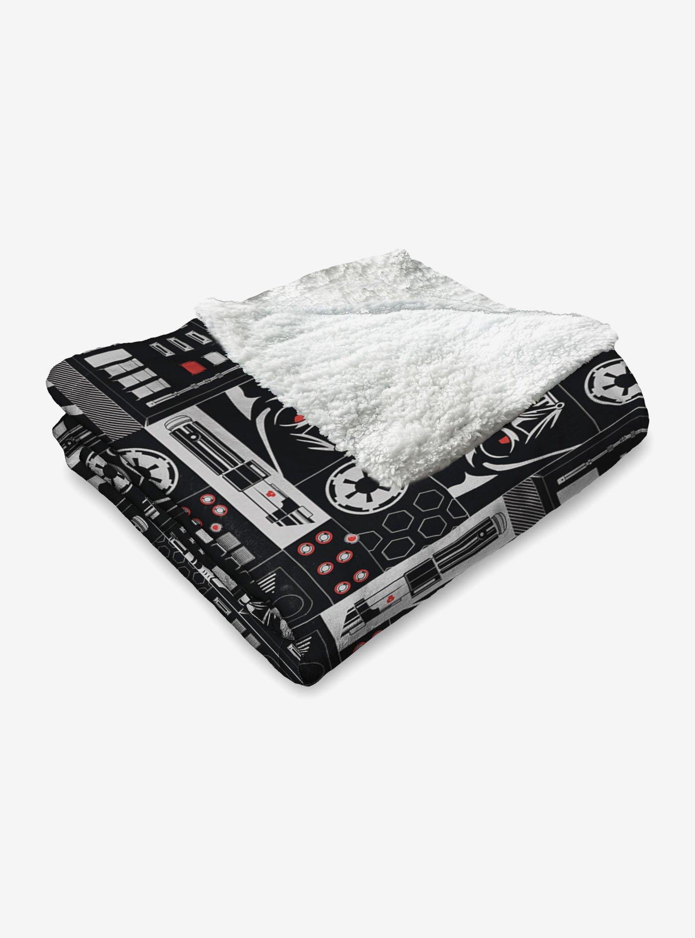 Star Wars Classic Repeats and Patterns Darth Vader Silk Touch Sherpa Throw Blanket, , alternate