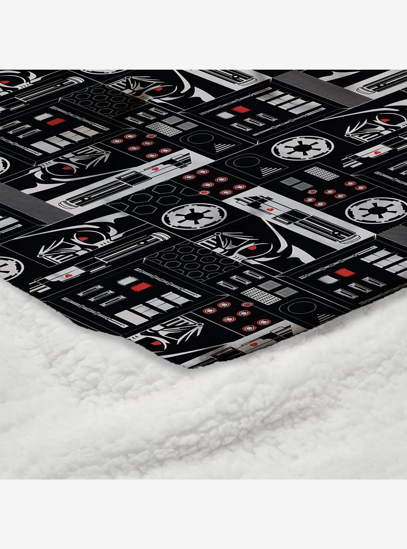 Star Wars Classic Repeats and Patterns Darth Vader Silk Touch Sherpa Throw Blanket, , alternate