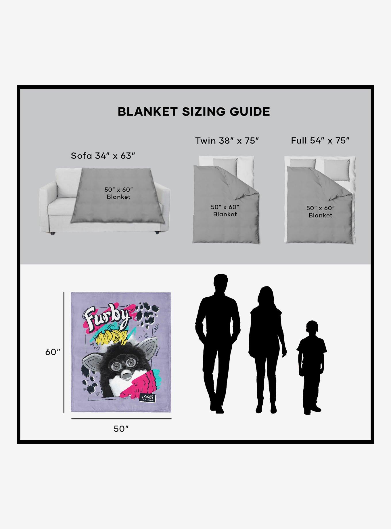 Furby 1998 Silk Touch Sherpa Throw Blanket, , alternate
