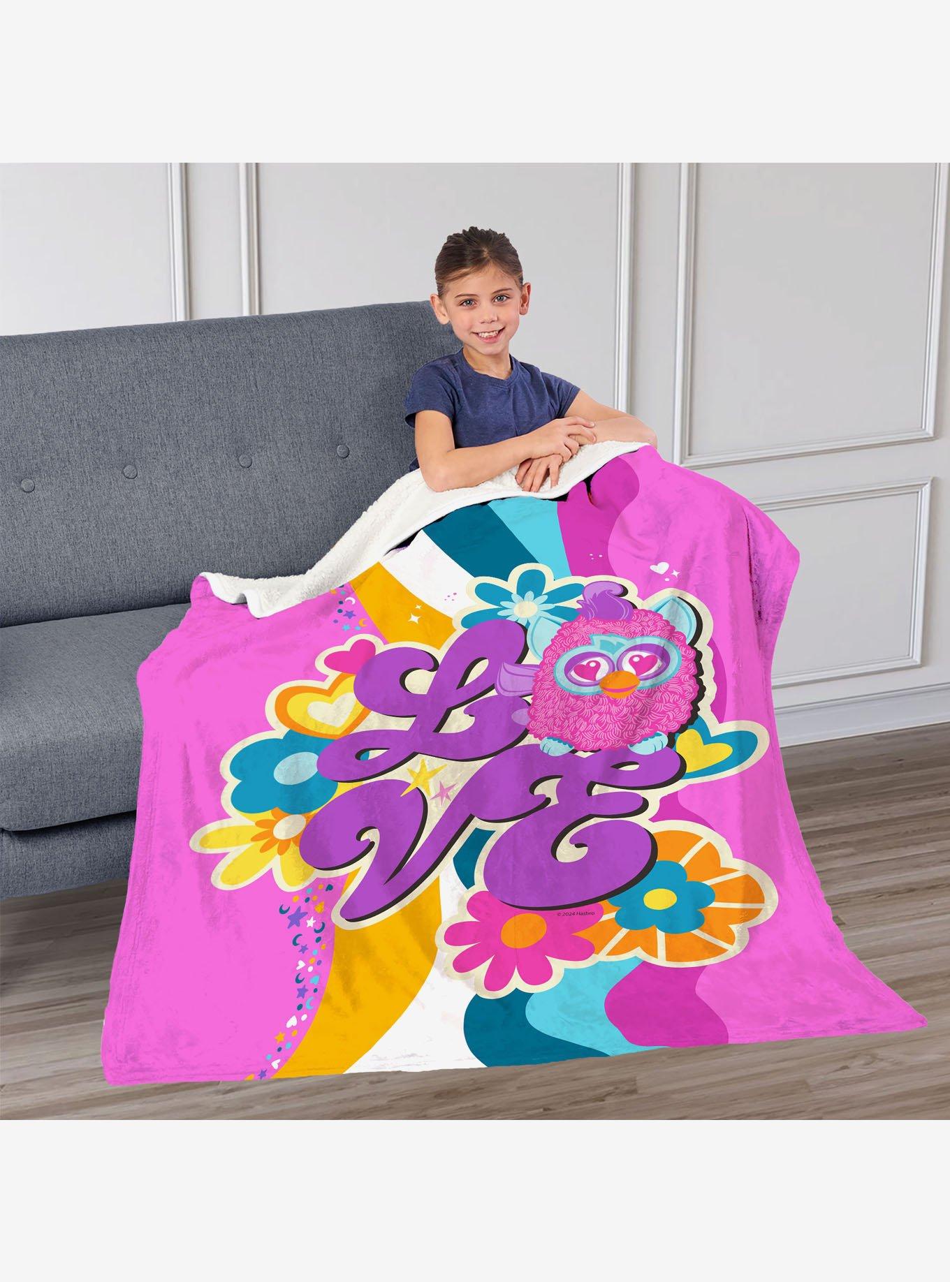 Furby Funky Furby Silk Touch Sherpa Throw Blanket, , hi-res