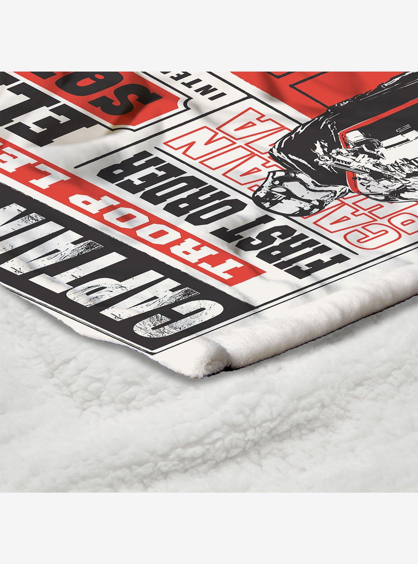 Star Wars Episode 8 Vintage Signage Phasma Silk Touch Sherpa Throw Blanket, , alternate