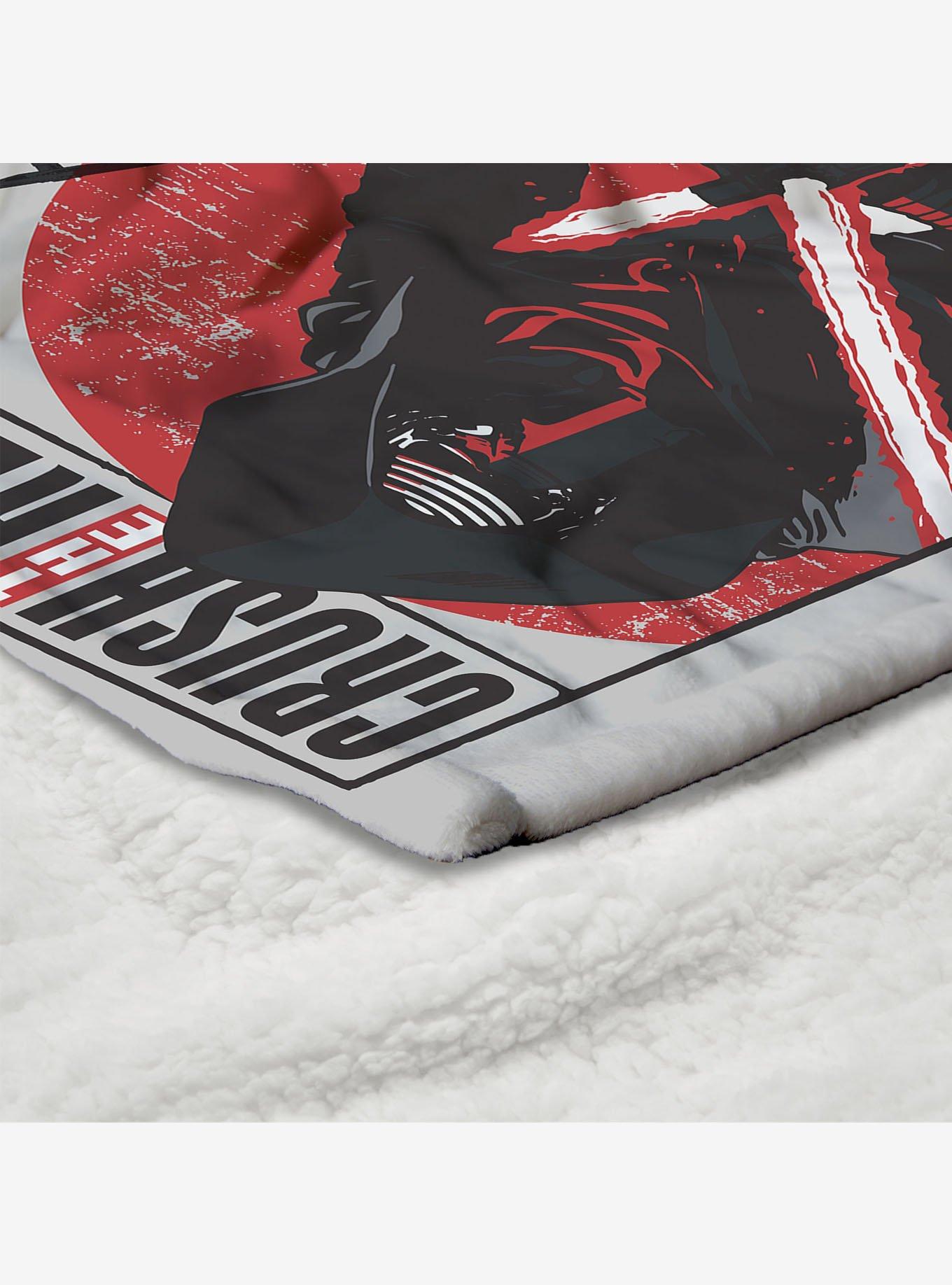 Star Wars Episode 8 Vintage Signage Kylo Ren Force Silk Touch Sherpa Throw Blanket, , alternate