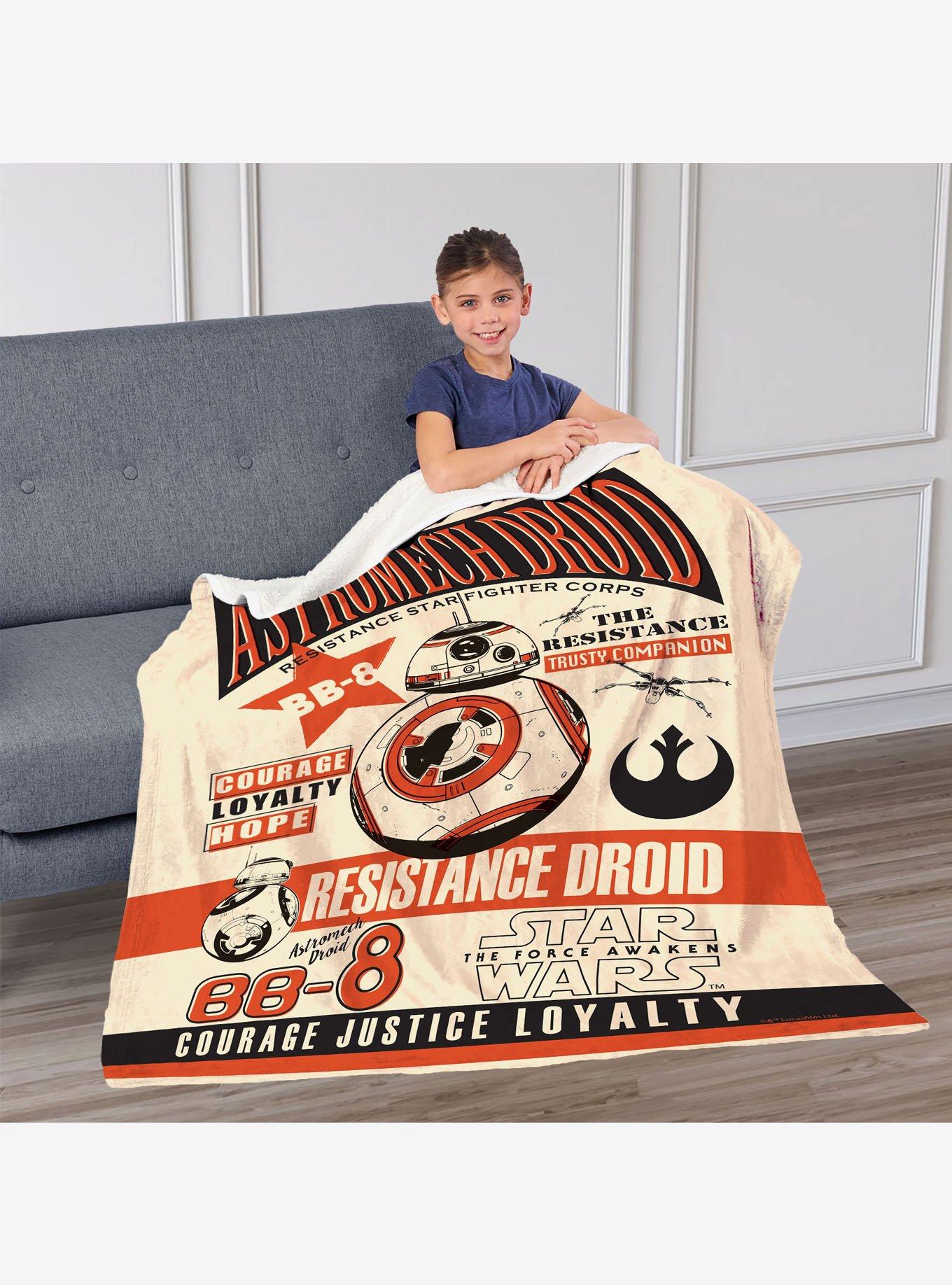 Star Wars Episode 8 Vintage Signage BB-8 Silk Touch Sherpa Throw Blanket, , hi-res