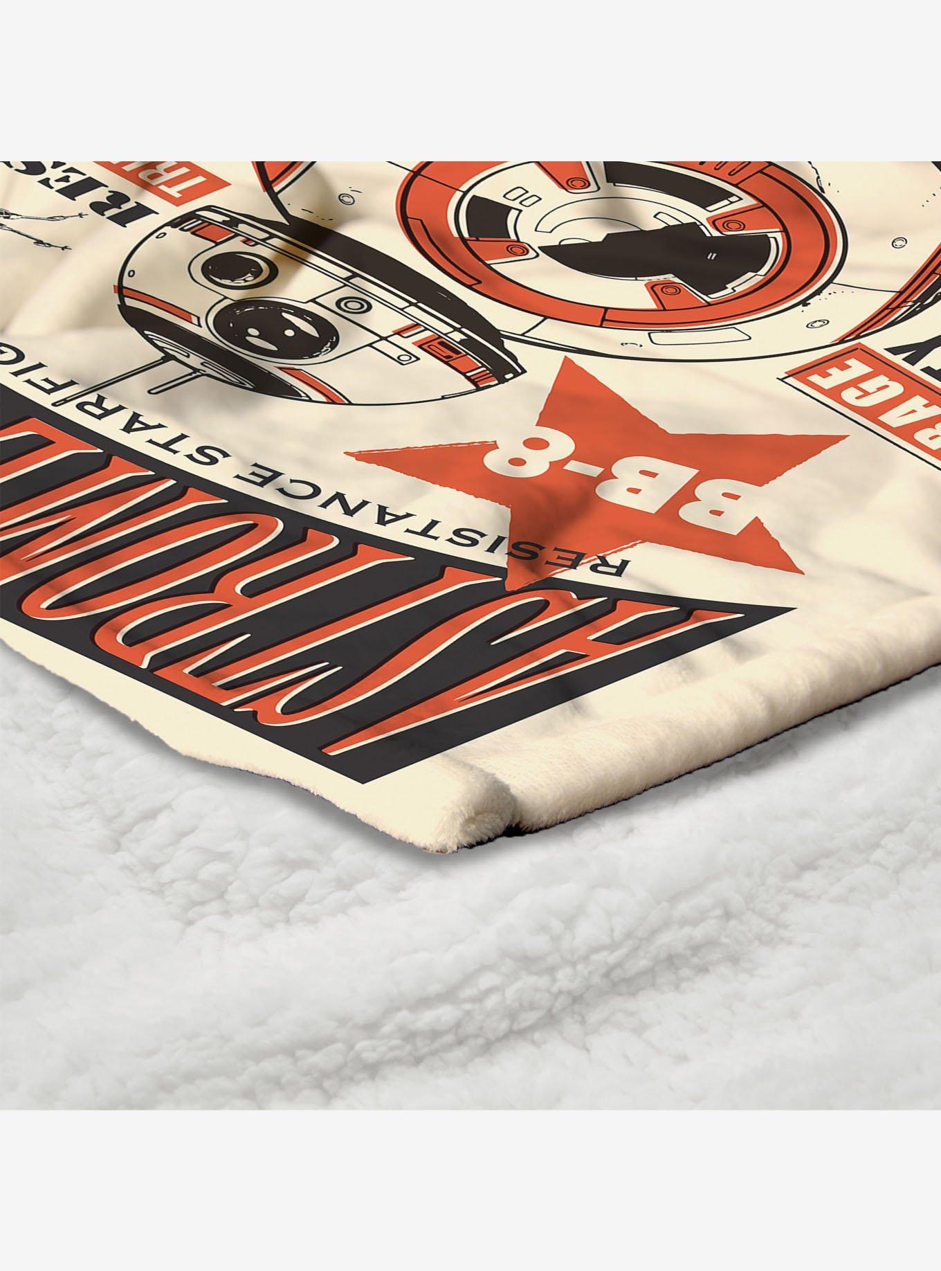 Star Wars Episode 8 Vintage Signage BB-8 Silk Touch Sherpa Throw Blanket, , alternate