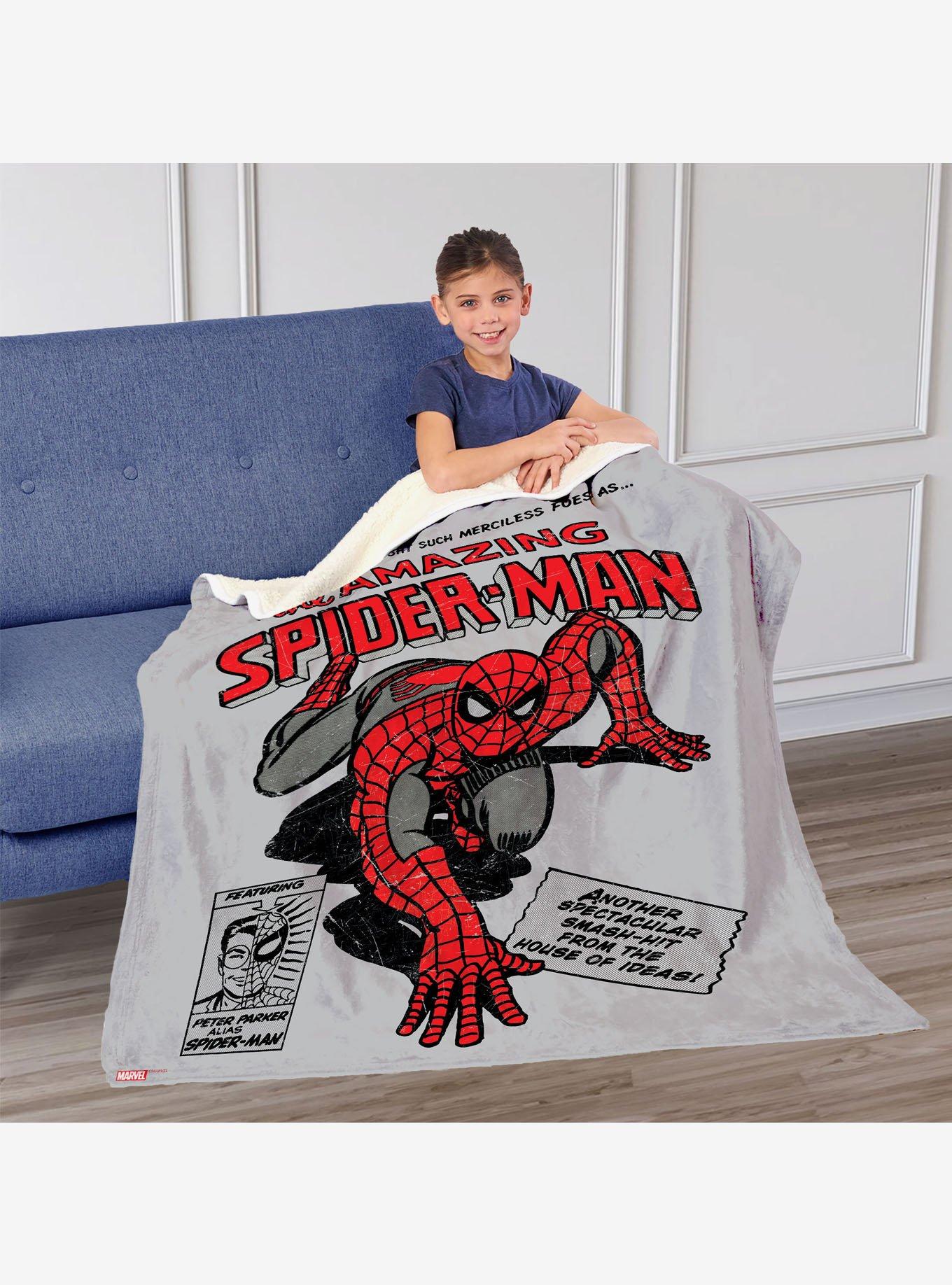 Marvel Spider-Man Peter Parker Alias Silk Touch Sherpa Throw Blanket, , hi-res