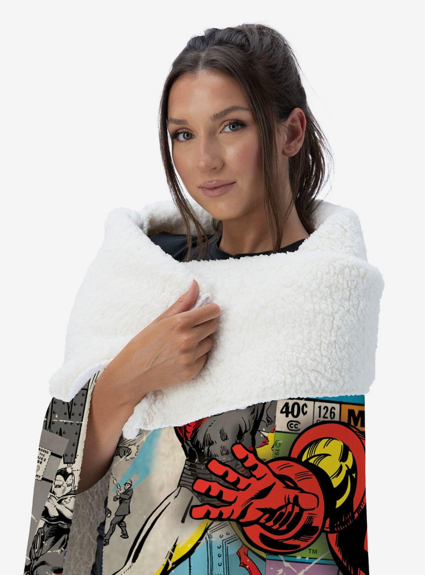 Marvel Iron Man Comic Silk Touch Sherpa Throw Blanket, , alternate