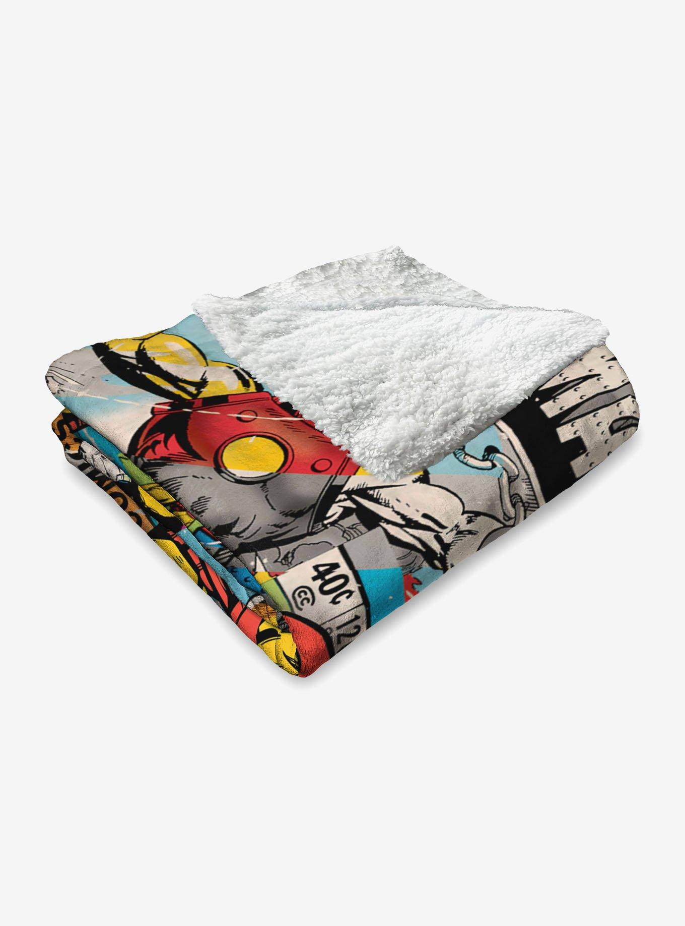 Marvel Iron Man Comic Silk Touch Sherpa Throw Blanket, , alternate