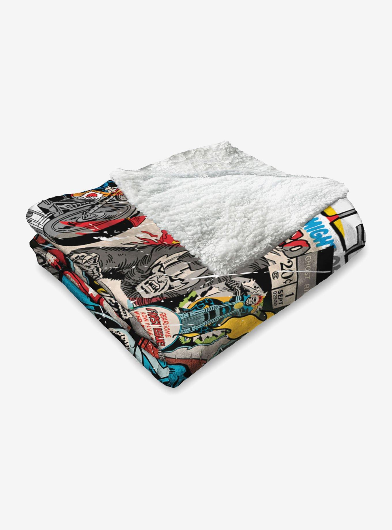 Marvel Ghost Rider Comic Silk Touch Sherpa Throw Blanket, , alternate