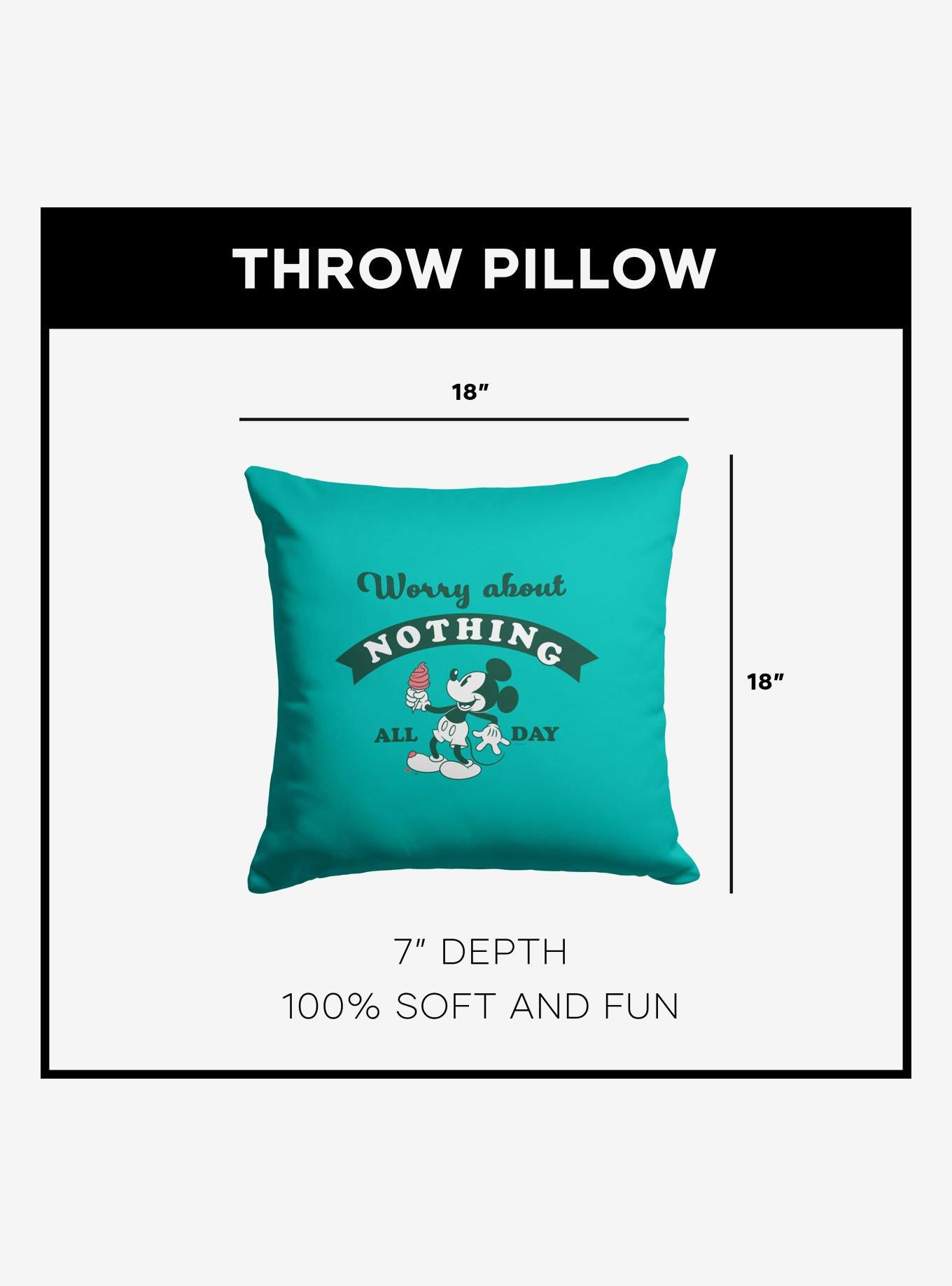 Disney Mickey Mouse Worry About Nothing Throw Pillow, , alternate