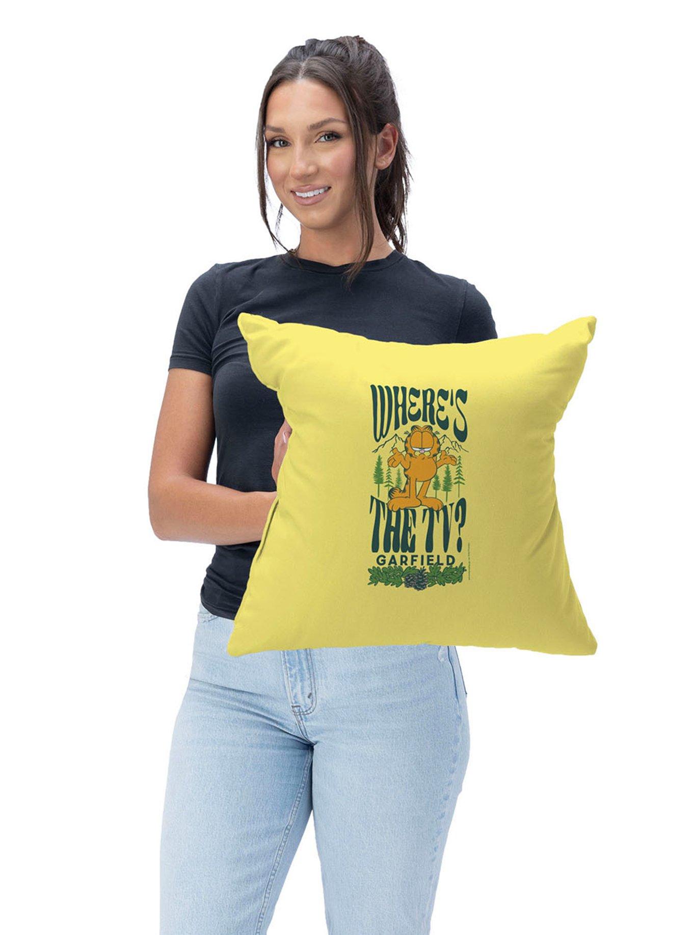Garfield Where's The TV Throw Pillow, , hi-res