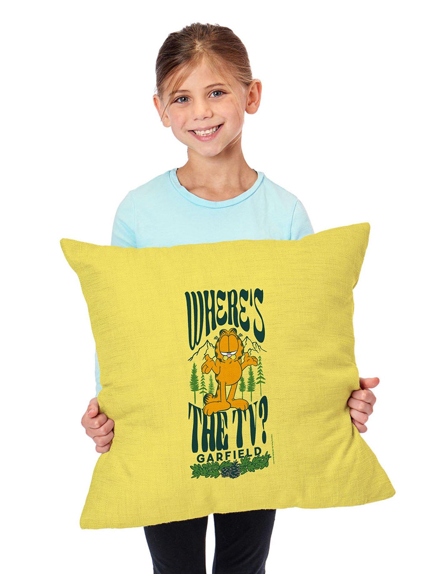 Garfield Where's The TV Throw Pillow, , alternate