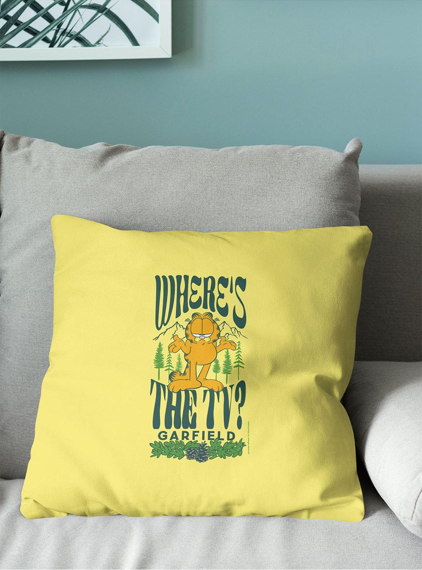 Garfield Where's The TV Throw Pillow, , alternate