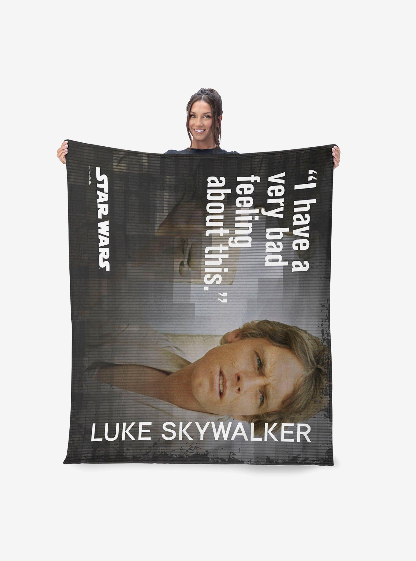 Star Wars Classic Quotes Luke Bad Feelings 40x50" Silk Touch Throw Blanket, , alternate