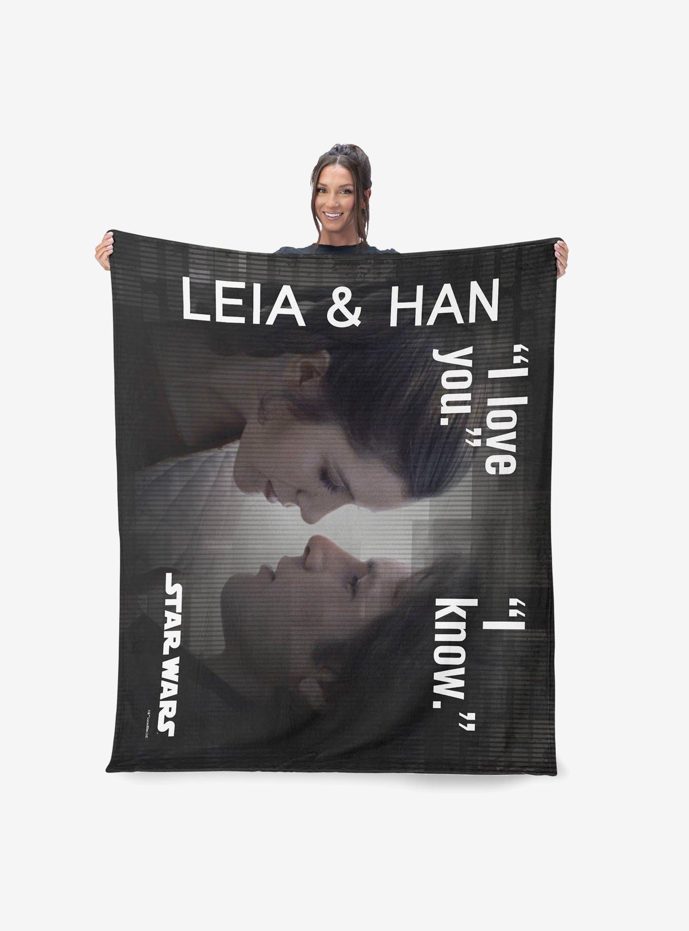 Star Wars Classic Quotes Leia and Han 50x60" Silk Touch Throw Blanket, , alternate