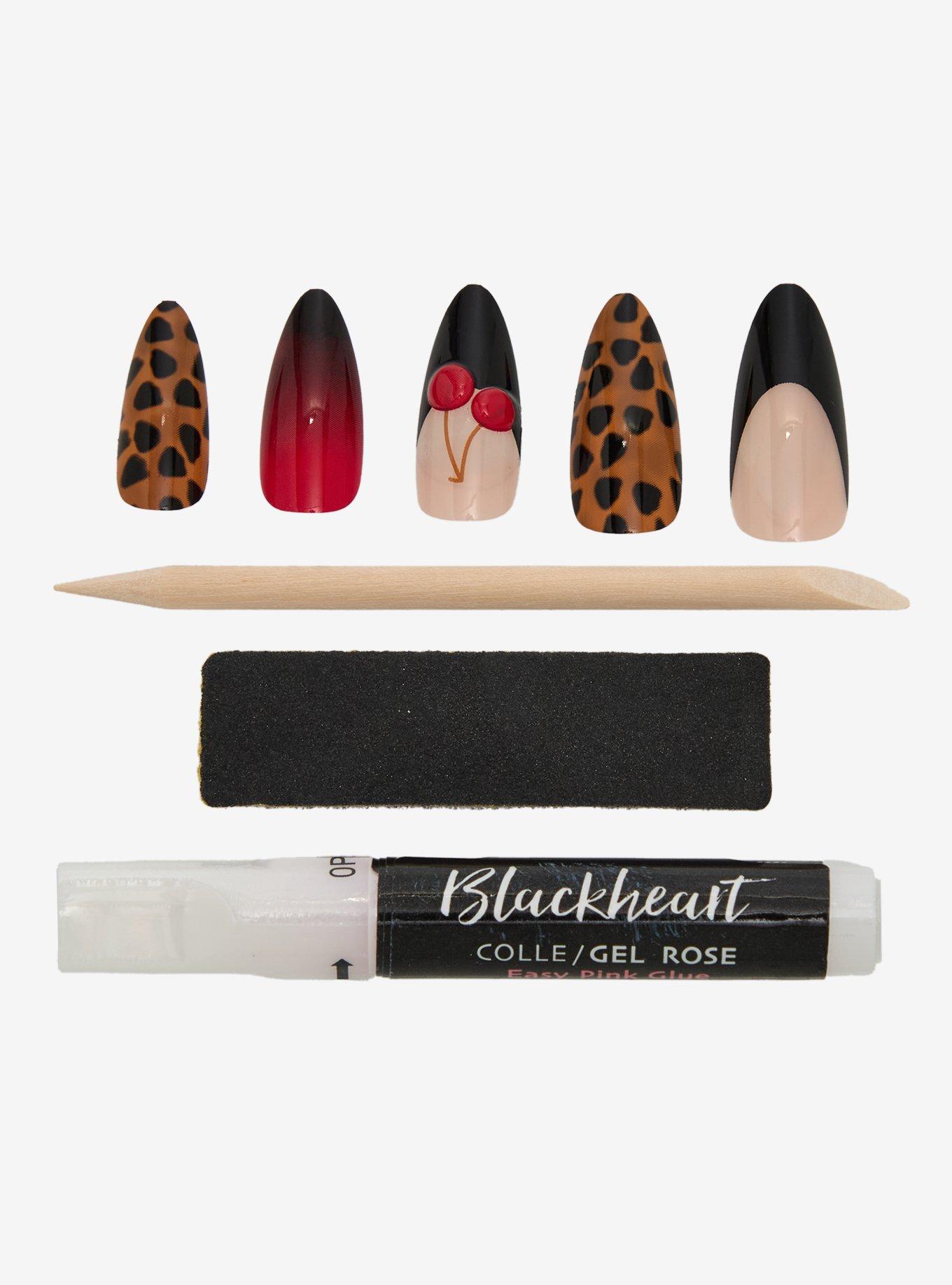 Blackheart Leopard Cherry Press-On Nail Set, , hi-res