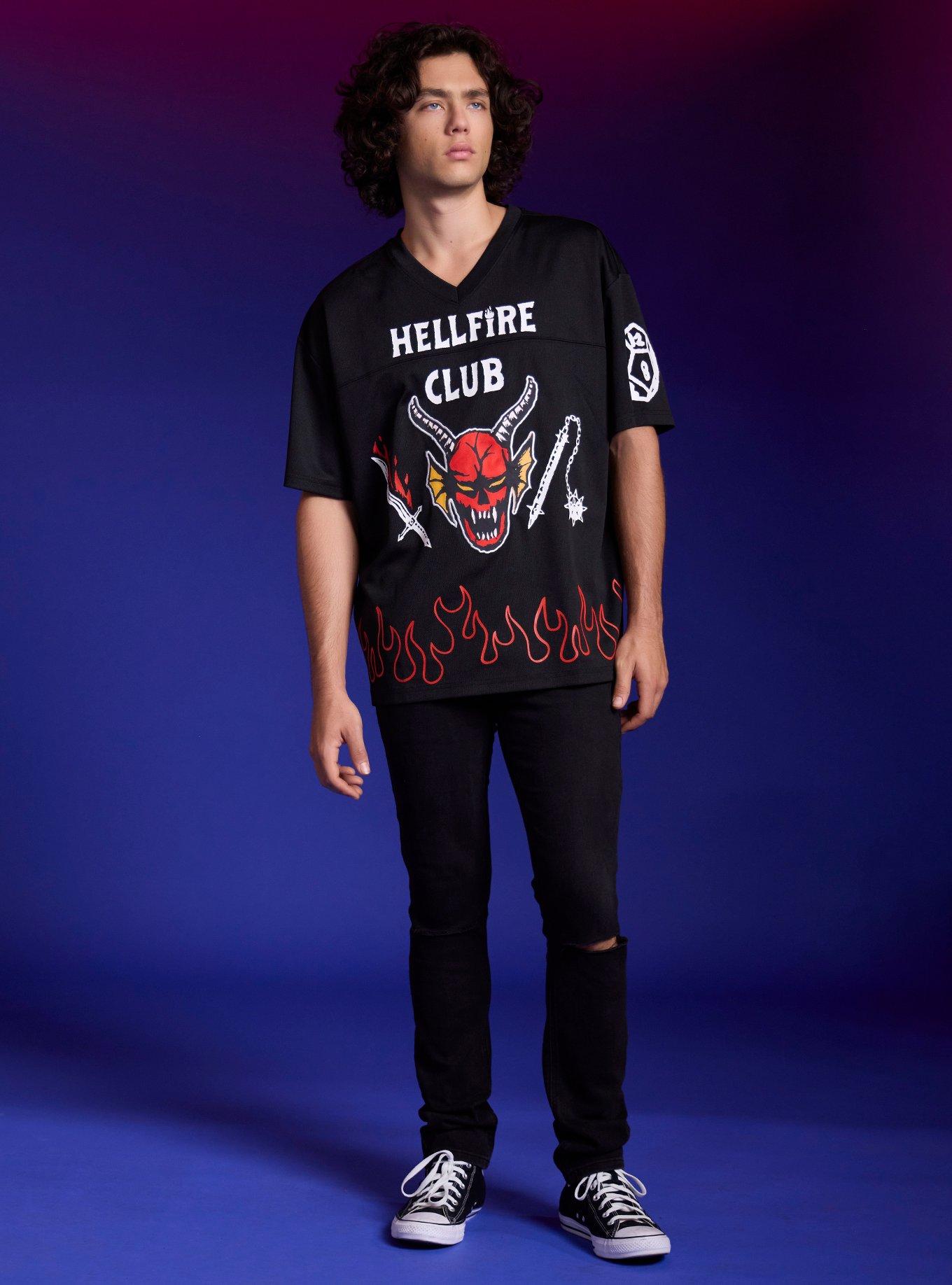 Stranger Things Hellfire Club Football Jersey, BLACK, alternate