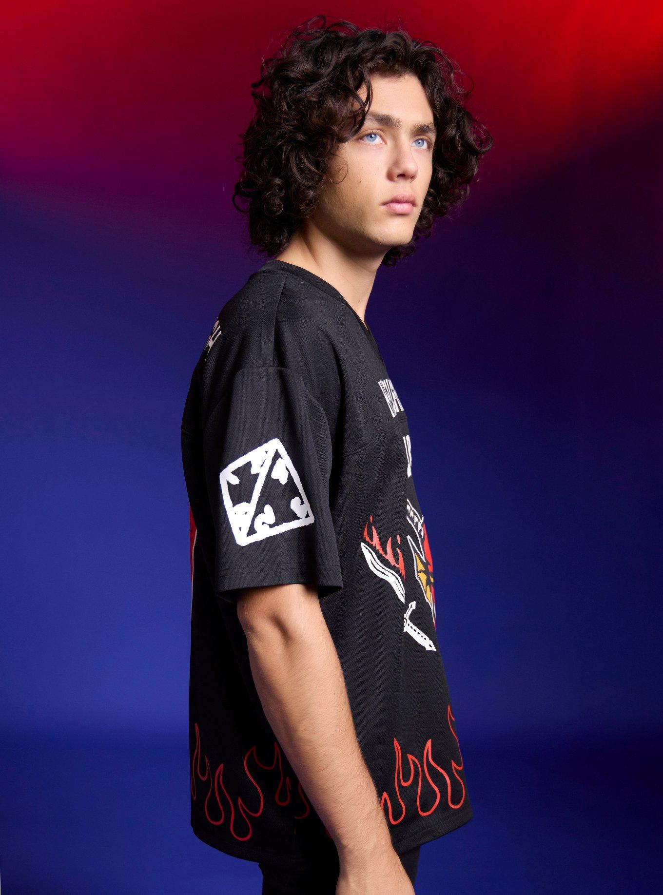 Stranger Things Hellfire Club Football Jersey, BLACK, alternate