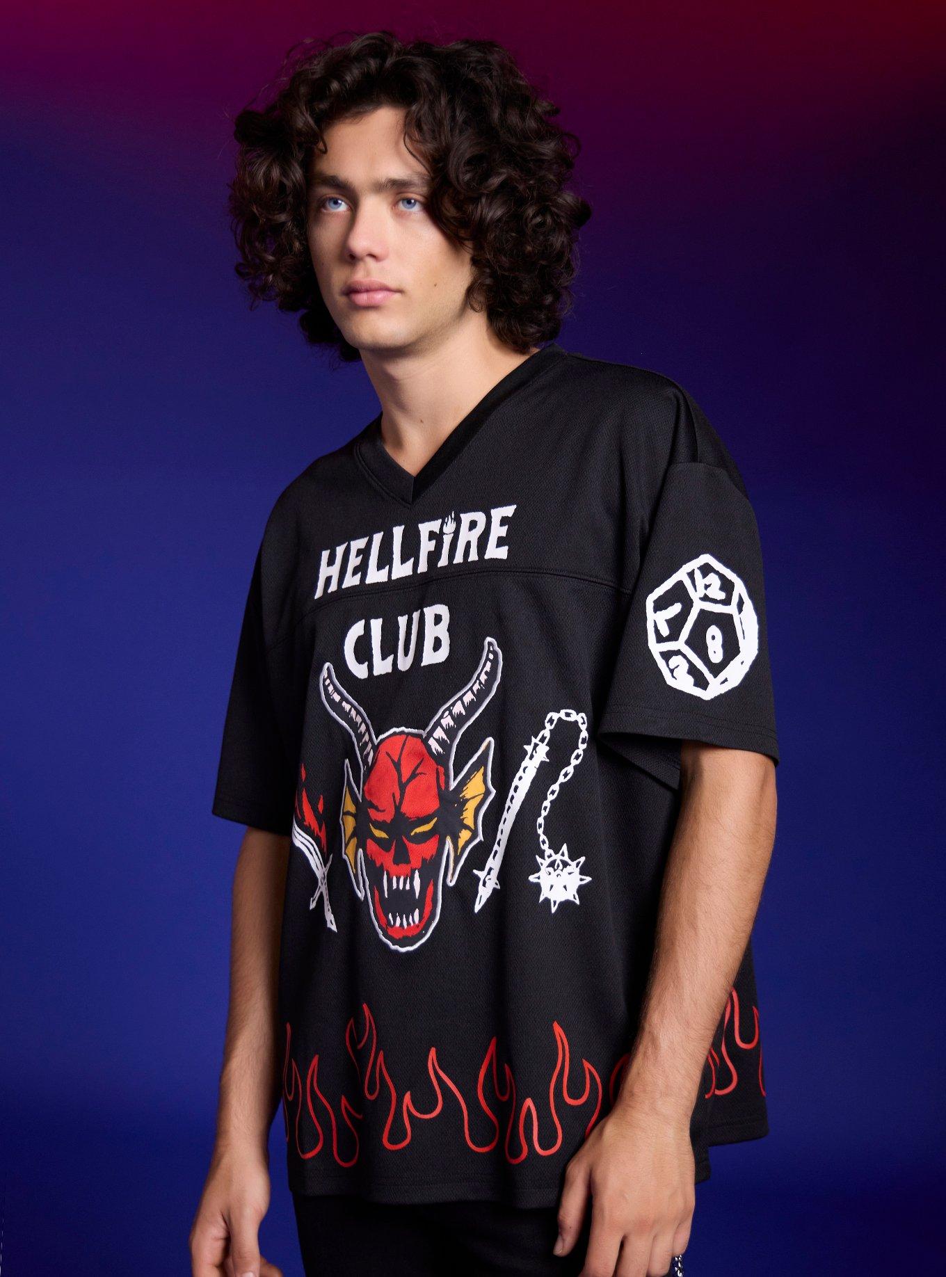 Stranger Things Hellfire Club Football Jersey, BLACK, alternate