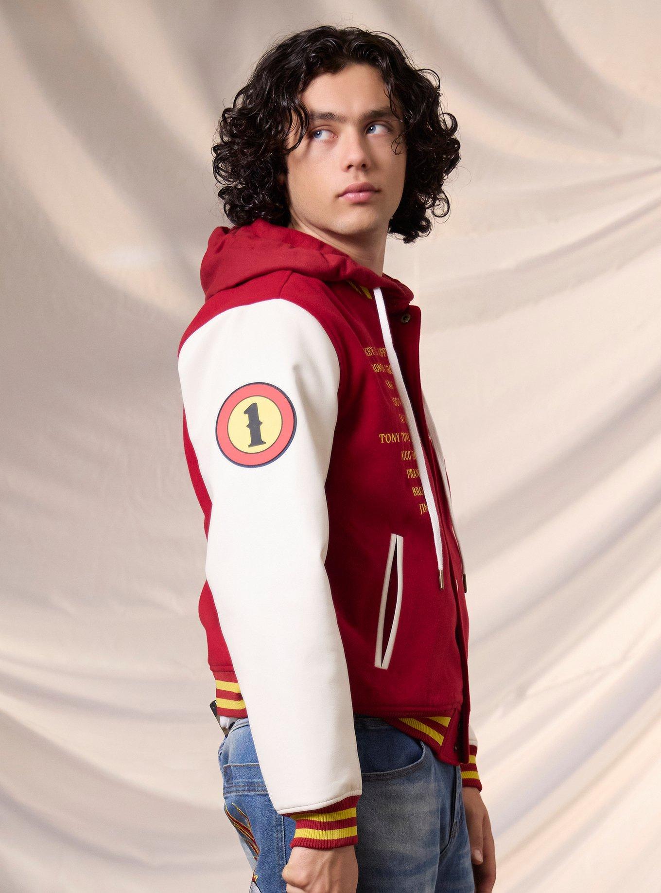 One Piece Thousand Sunny Varsity Jacket, RED, alternate