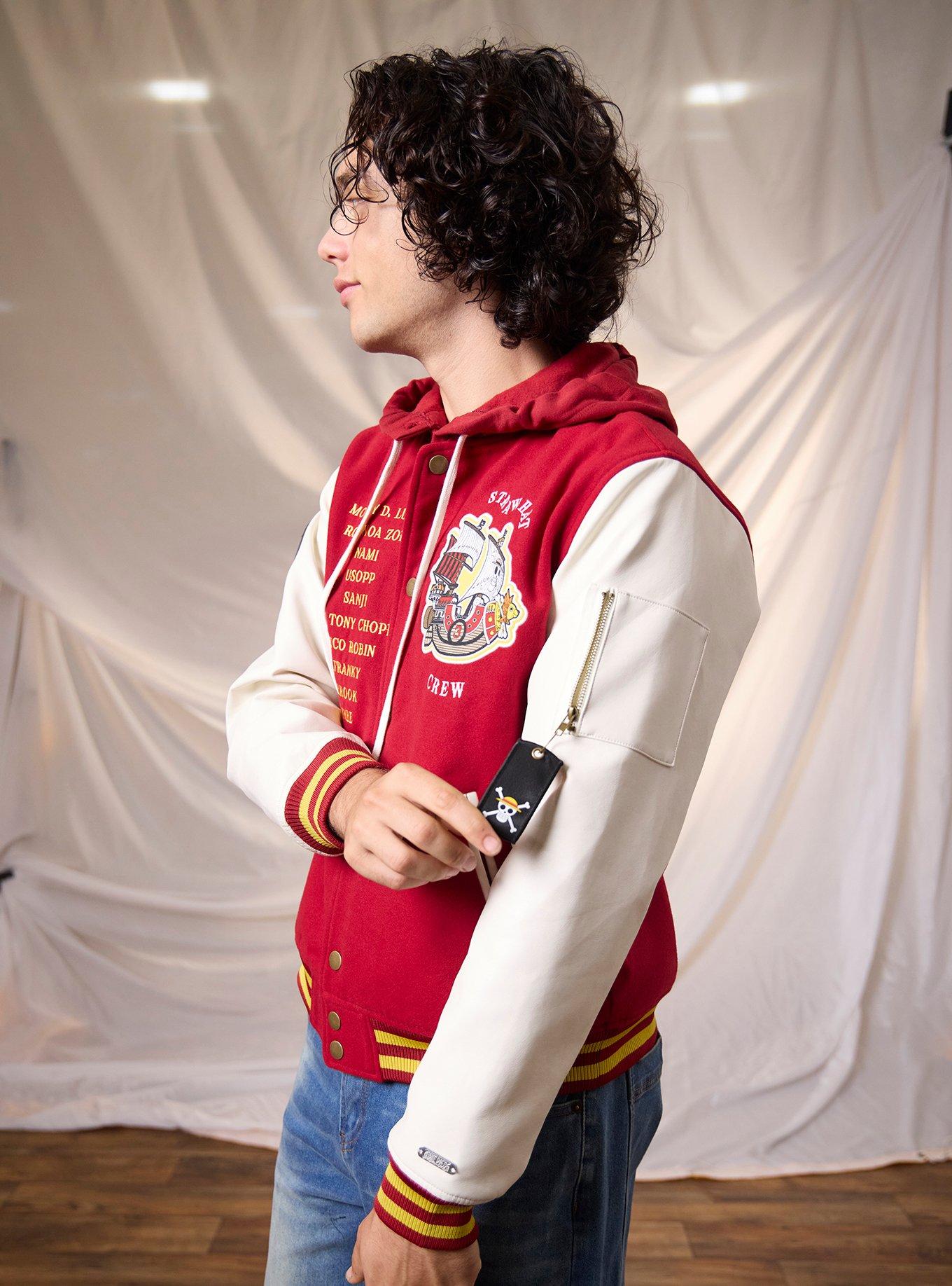 One Piece Thousand Sunny Varsity Jacket, RED, alternate