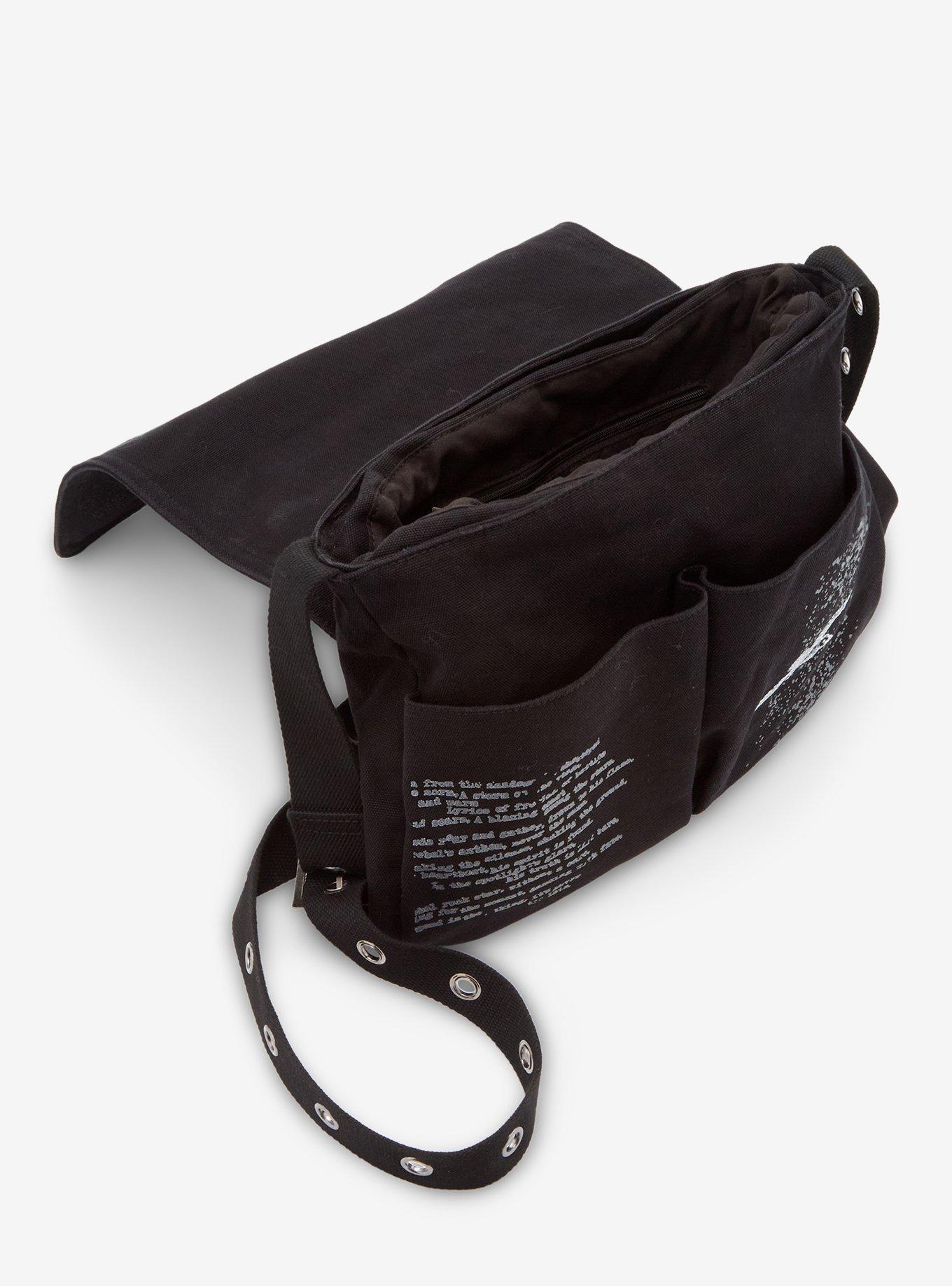 Raven Graveyard Grommet Messenger Bag, , alternate