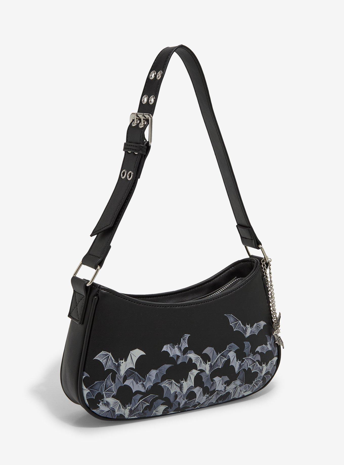 Bat Charm Grommet Shoulder Bag, , hi-res